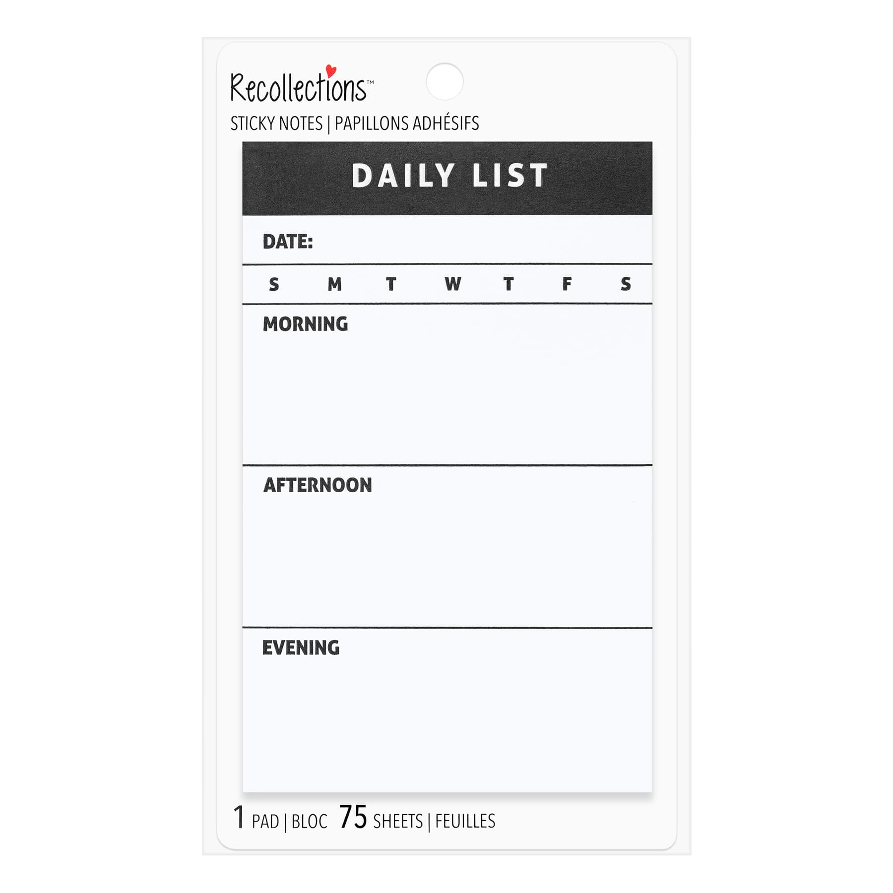 Black & White Daily List Planner Sticky Notes by Recollections™