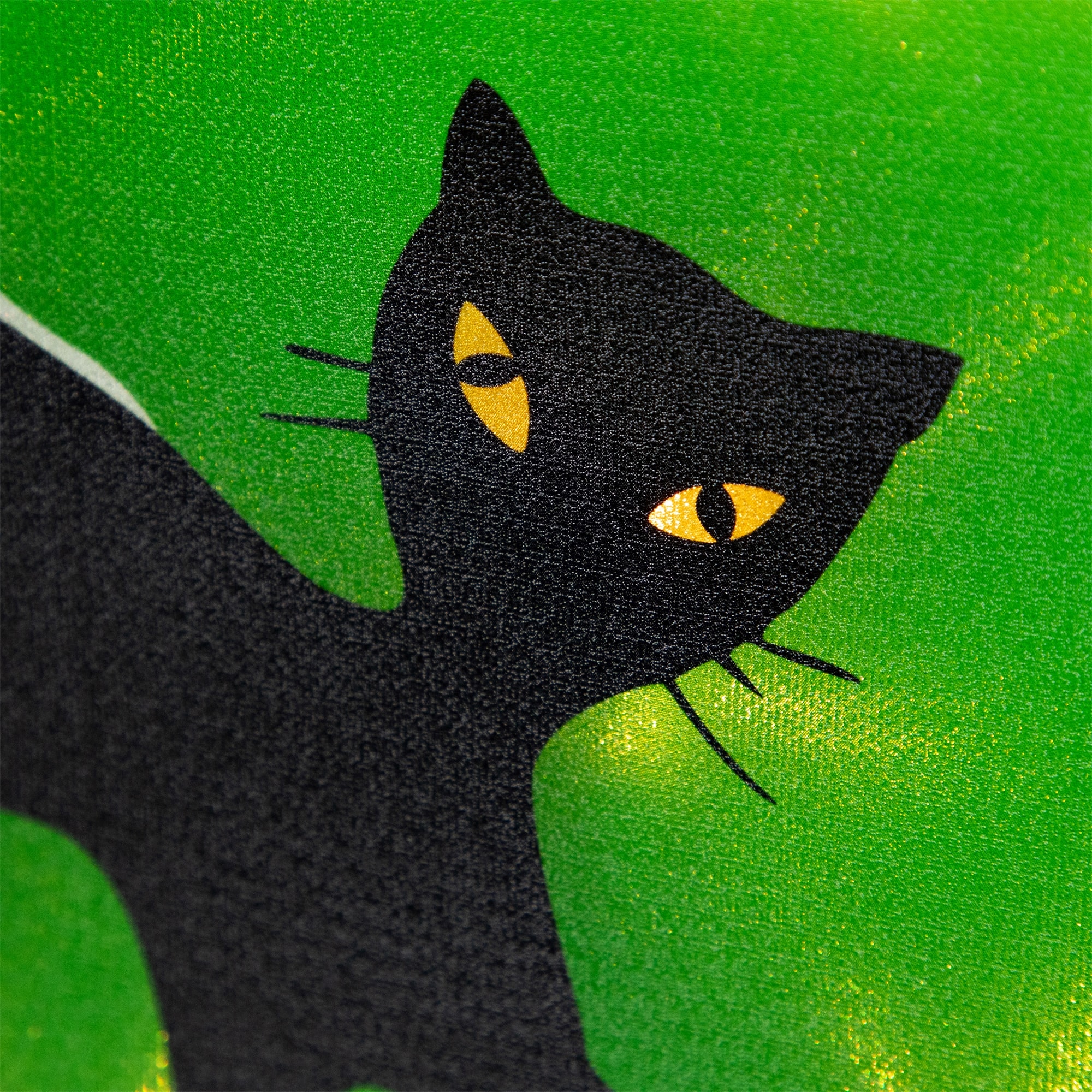 Lighted Black Cat Halloween Window Silhouette
