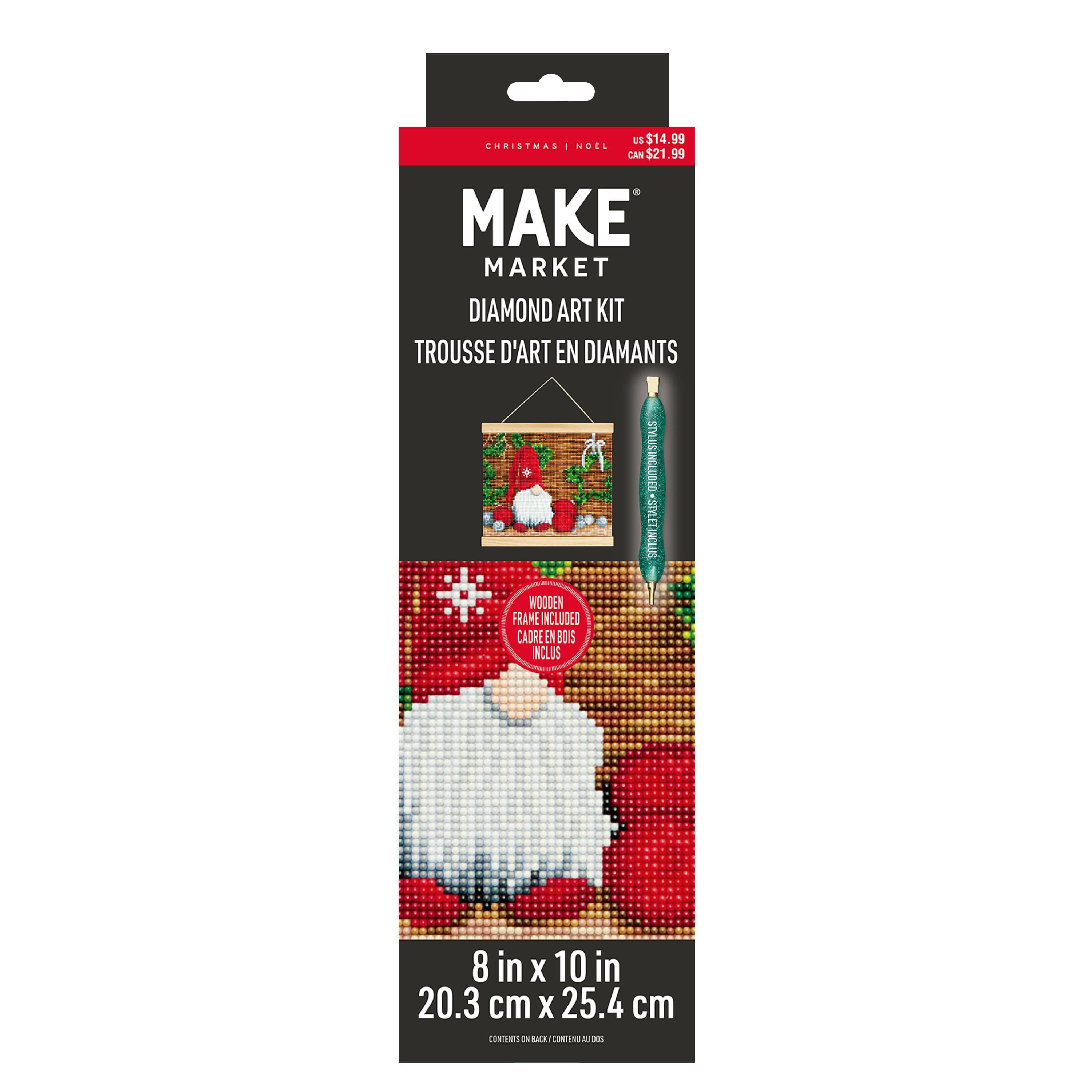 8" x 10" Gnome Diamond Art Kit with Magnetic Wood Frame by Make Market®