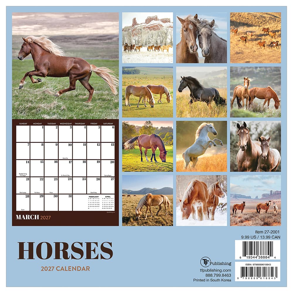 2027 Horses Mini Calendar
