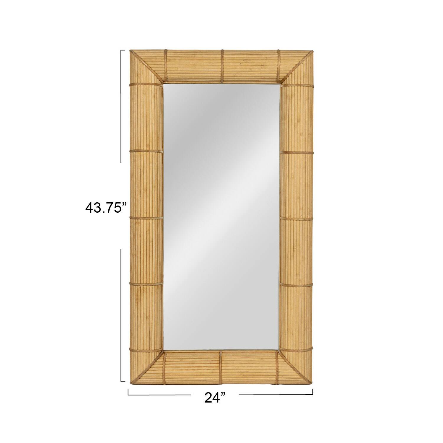 Hello Honey® 43" Natural Brown Bamboo Rectangular Wall Mirror