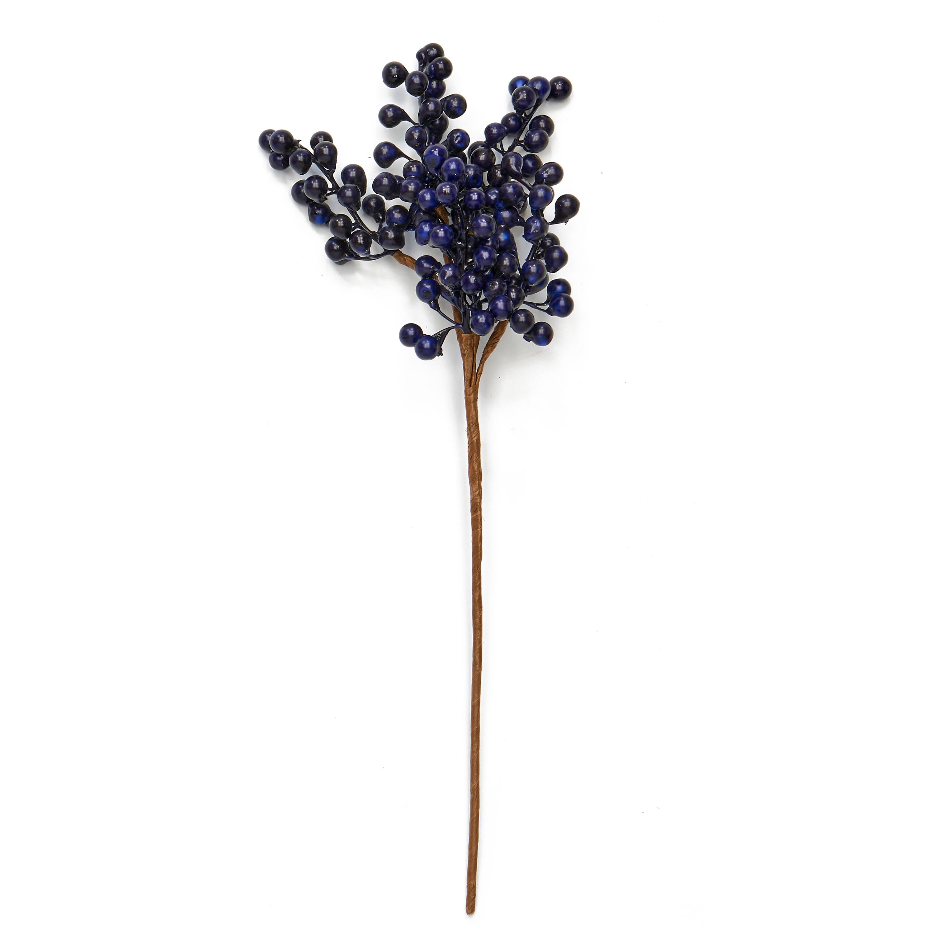 13" Blue Weatherproof Berry Picks, 3ct.
