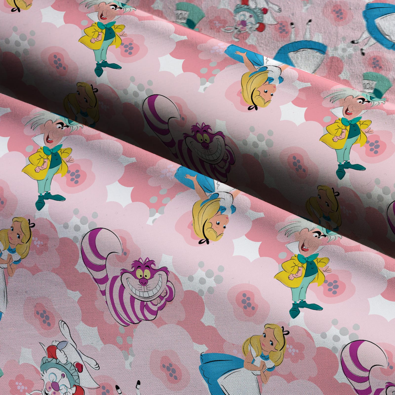 Disney® Alice in Wonderland Pink Floral Toss Cotton Fabric