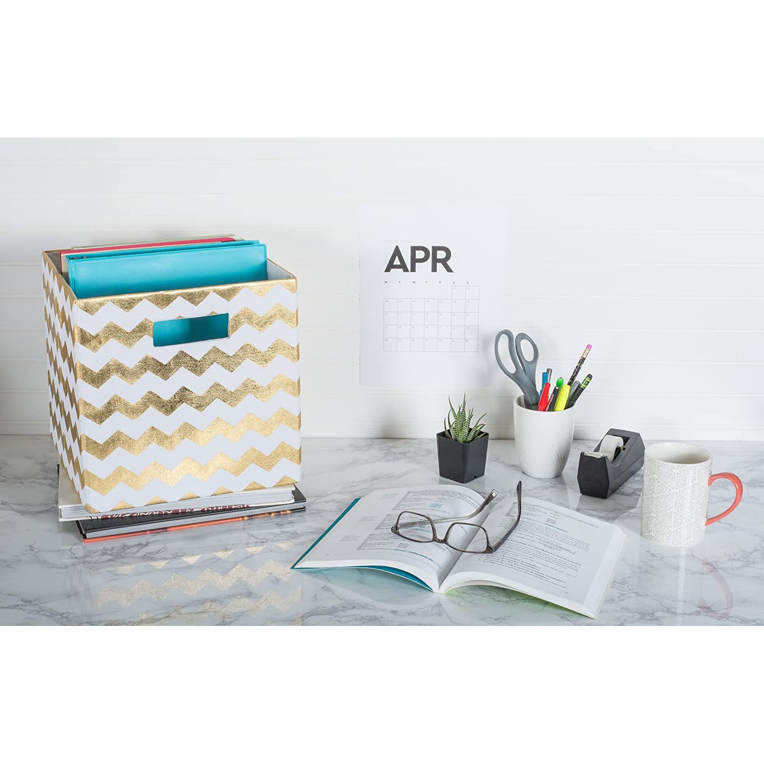 DII® 11" Chevron Stripes Polyester Storage Cube