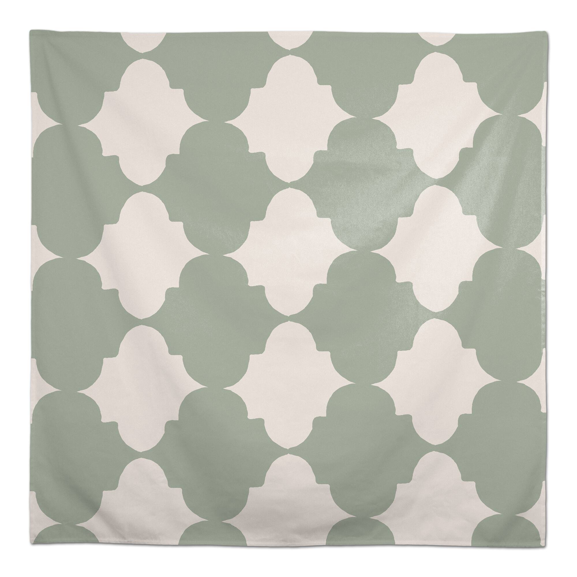 Teal Tile Pattern Tablecloth