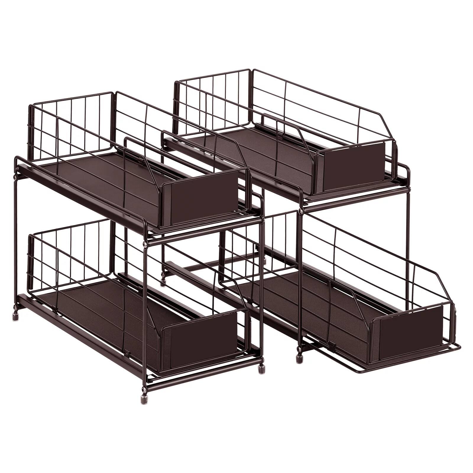 NEX™ 14" 2-Tier Under Sink Rack Organizer with Sliding Drawers