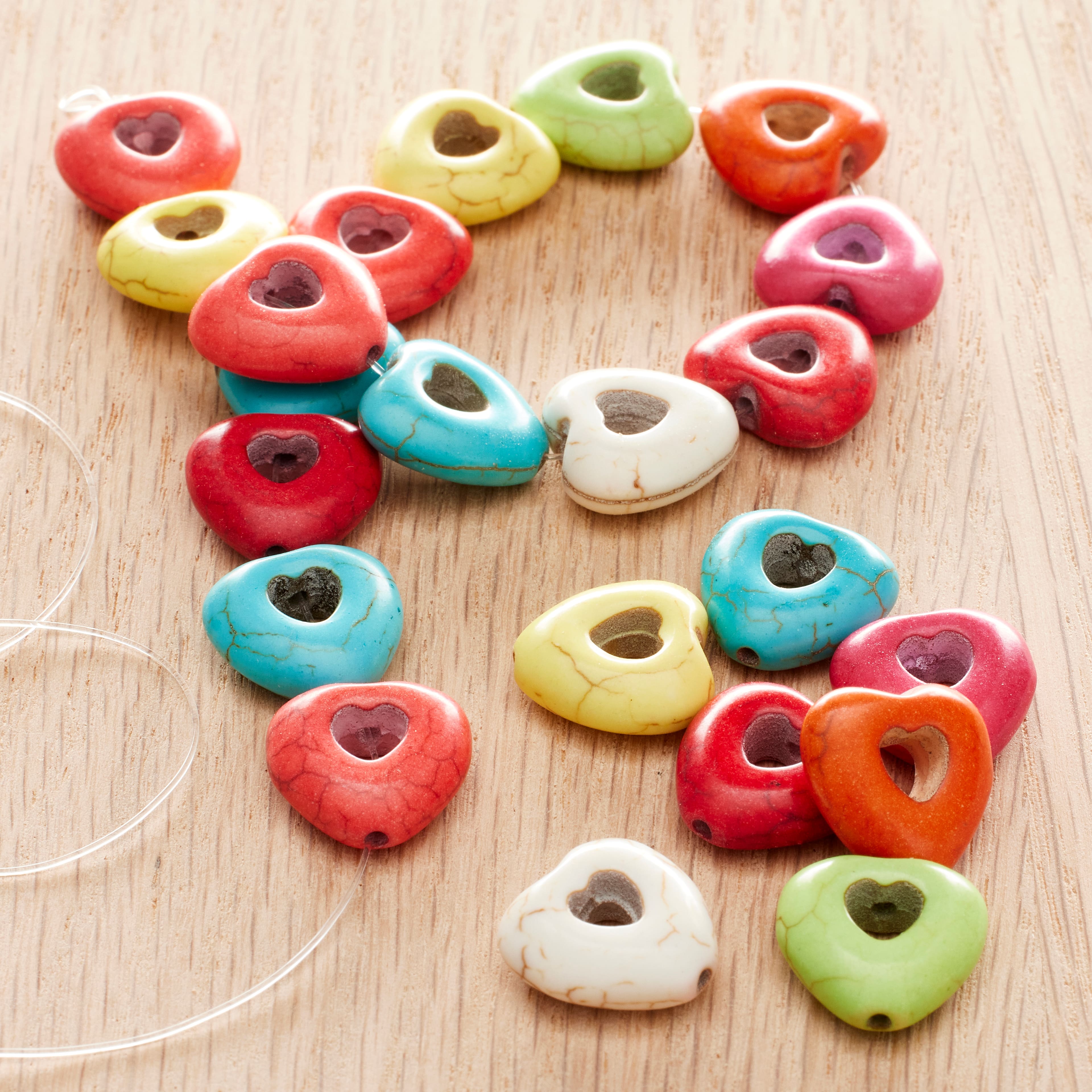 12 Pack: Reconstituted Stone Heart Beads, 15mm by Bead Landing™