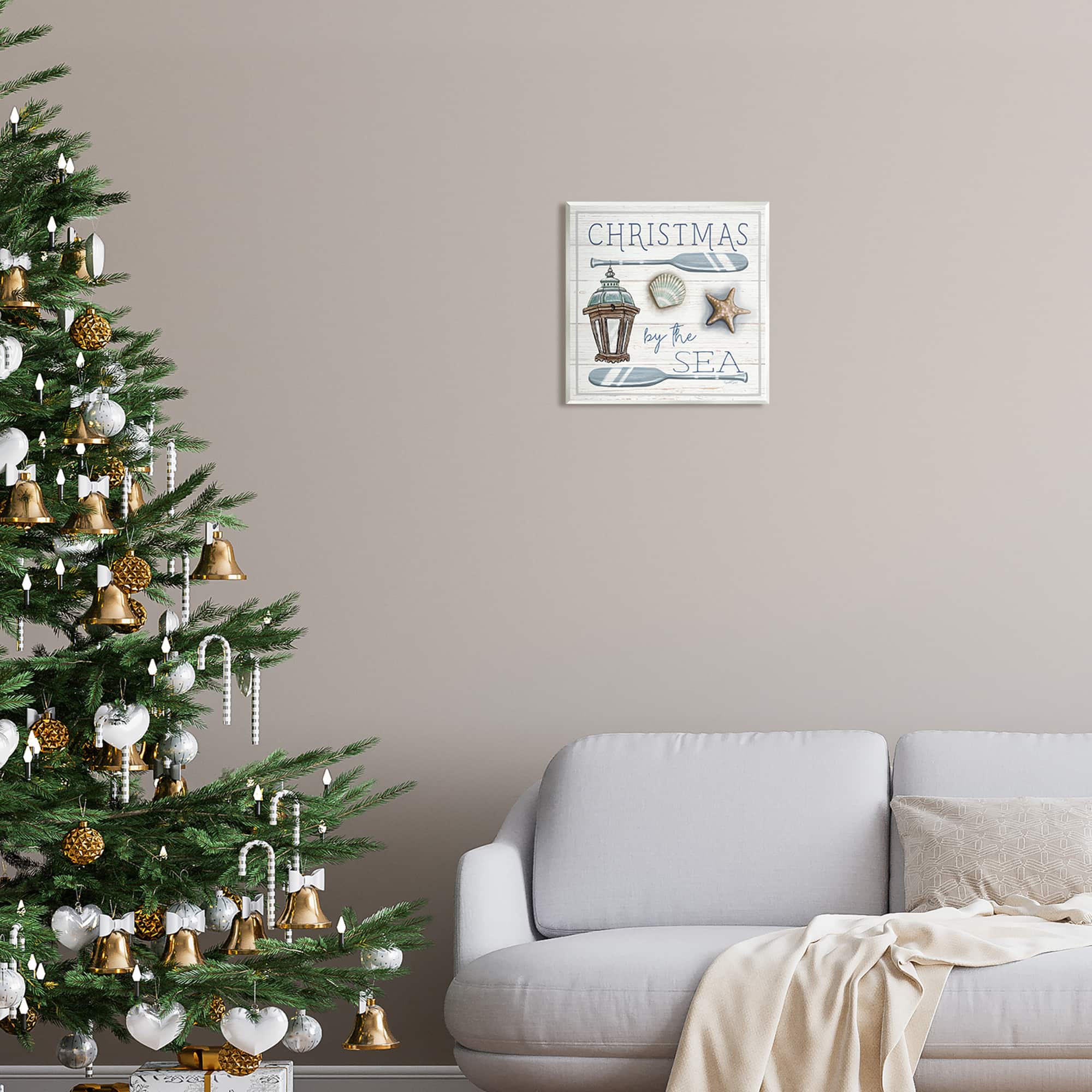 Stupell Industries Christmas By The Sea Phrase Wall Plaque Art