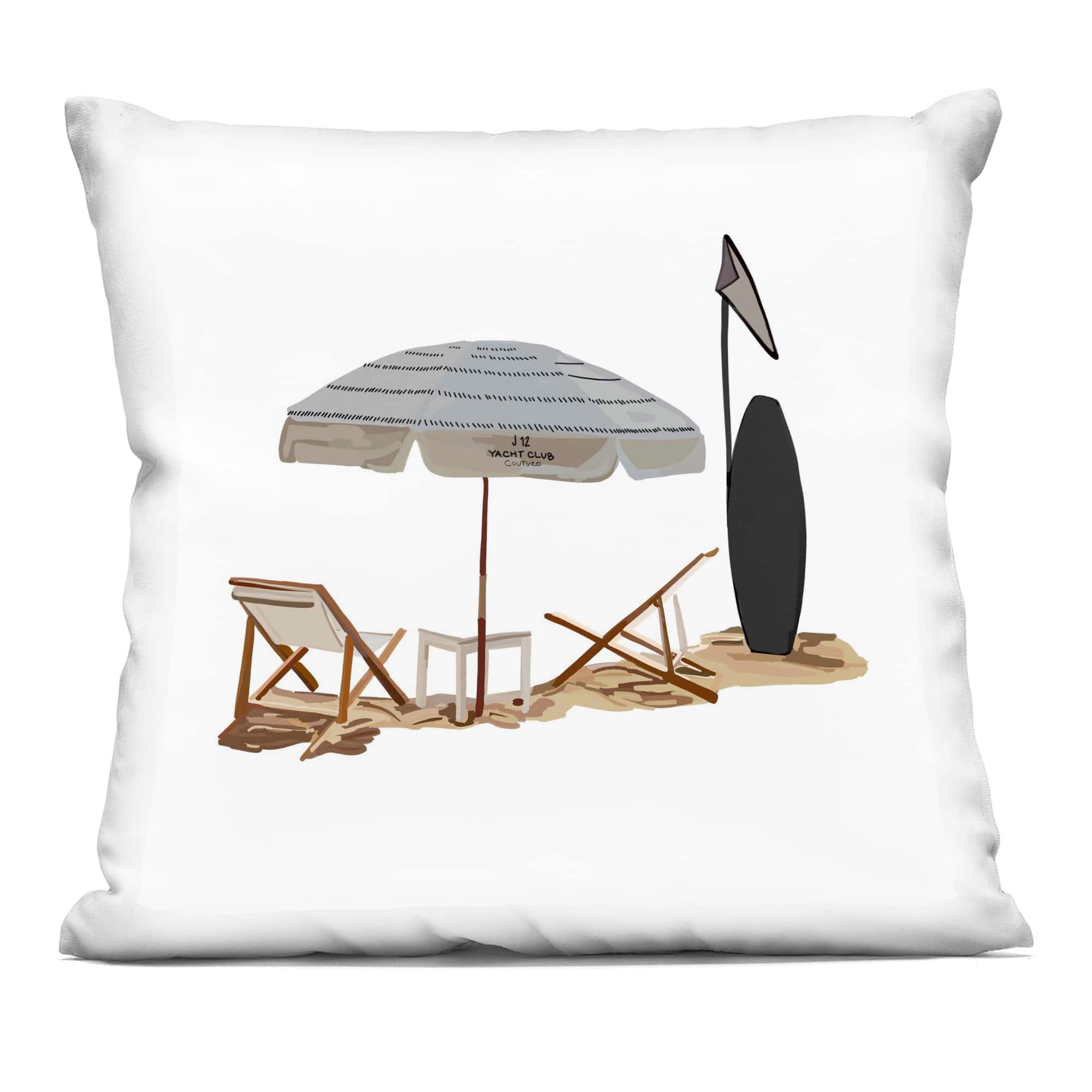 Stupell Industries 18" x 18" Summer Beach Surfboard Decorative Printed Indoor Pillow