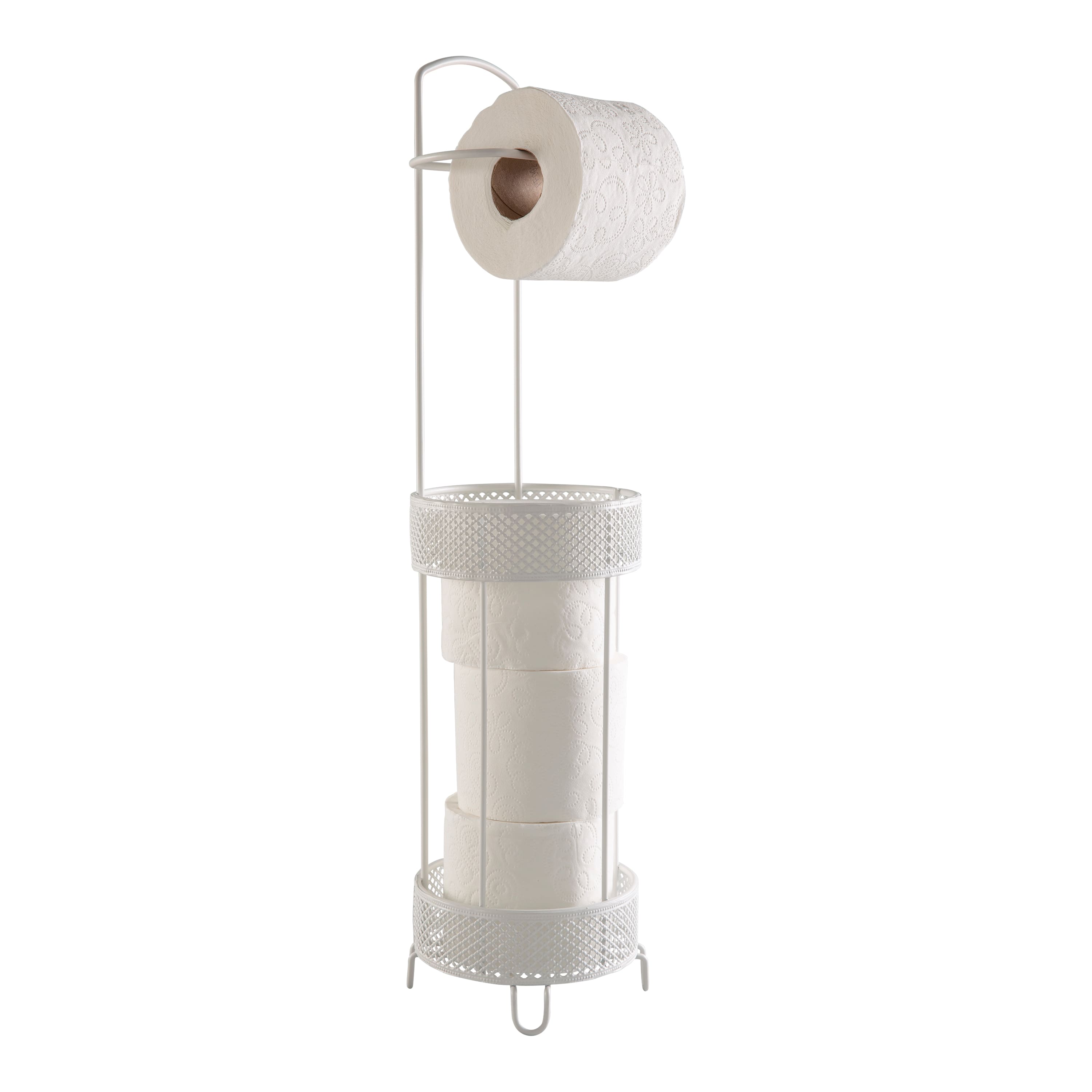 Elle Décor La Croix White Toilet Paper Holder & Dispenser