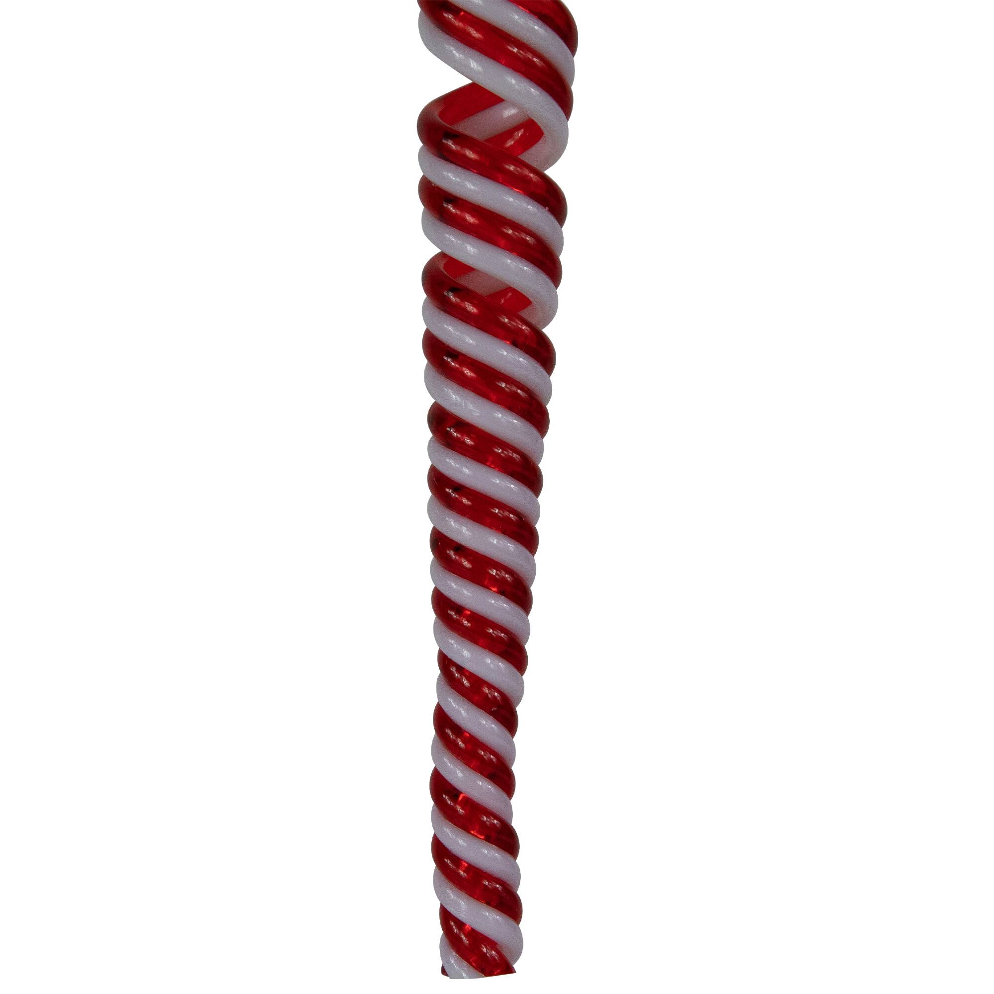 Pack of 4 Red and White Candy Curls Christmas Ornaments 7"