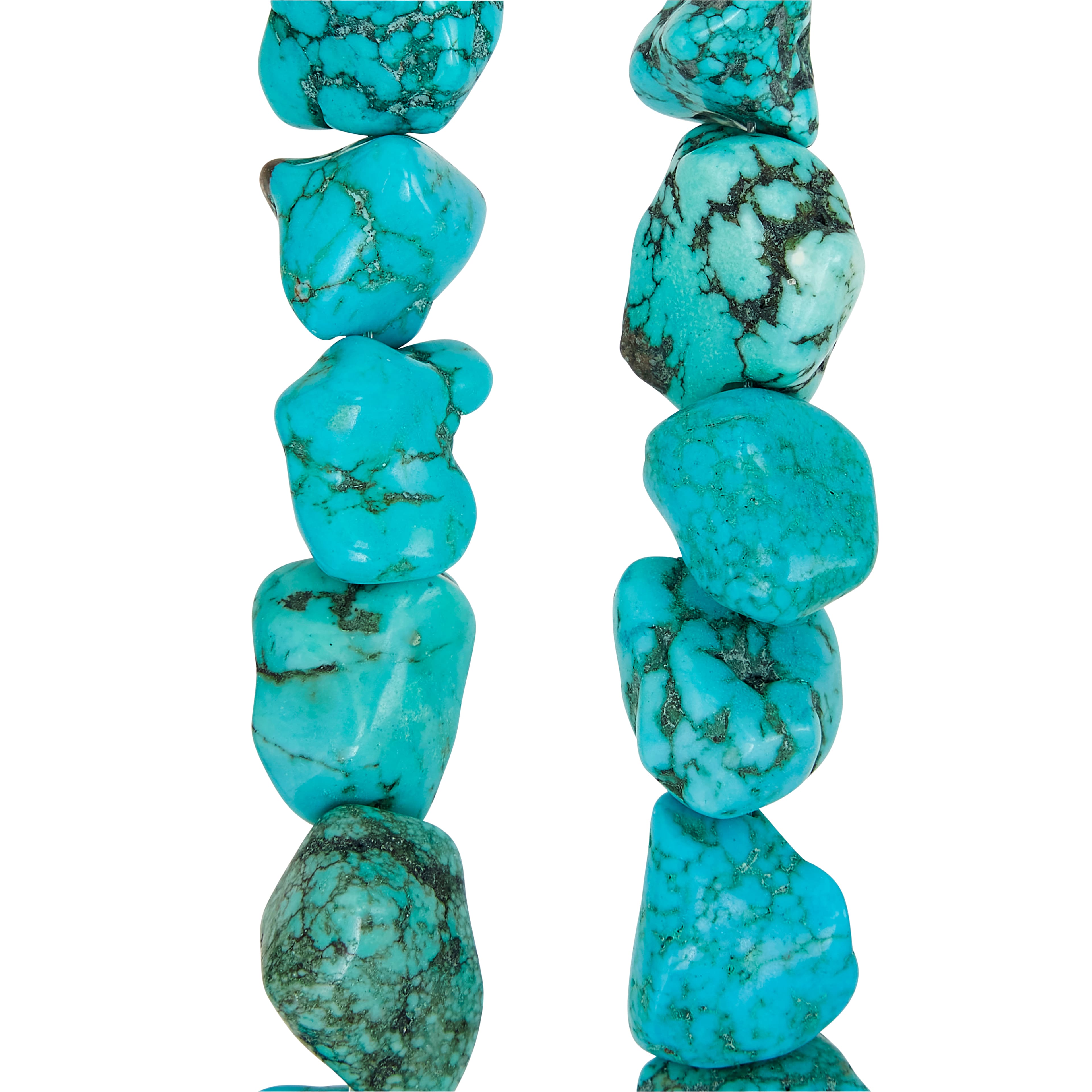 Turquoise Dyed Howlite Nugget Beads by Bead Landing™