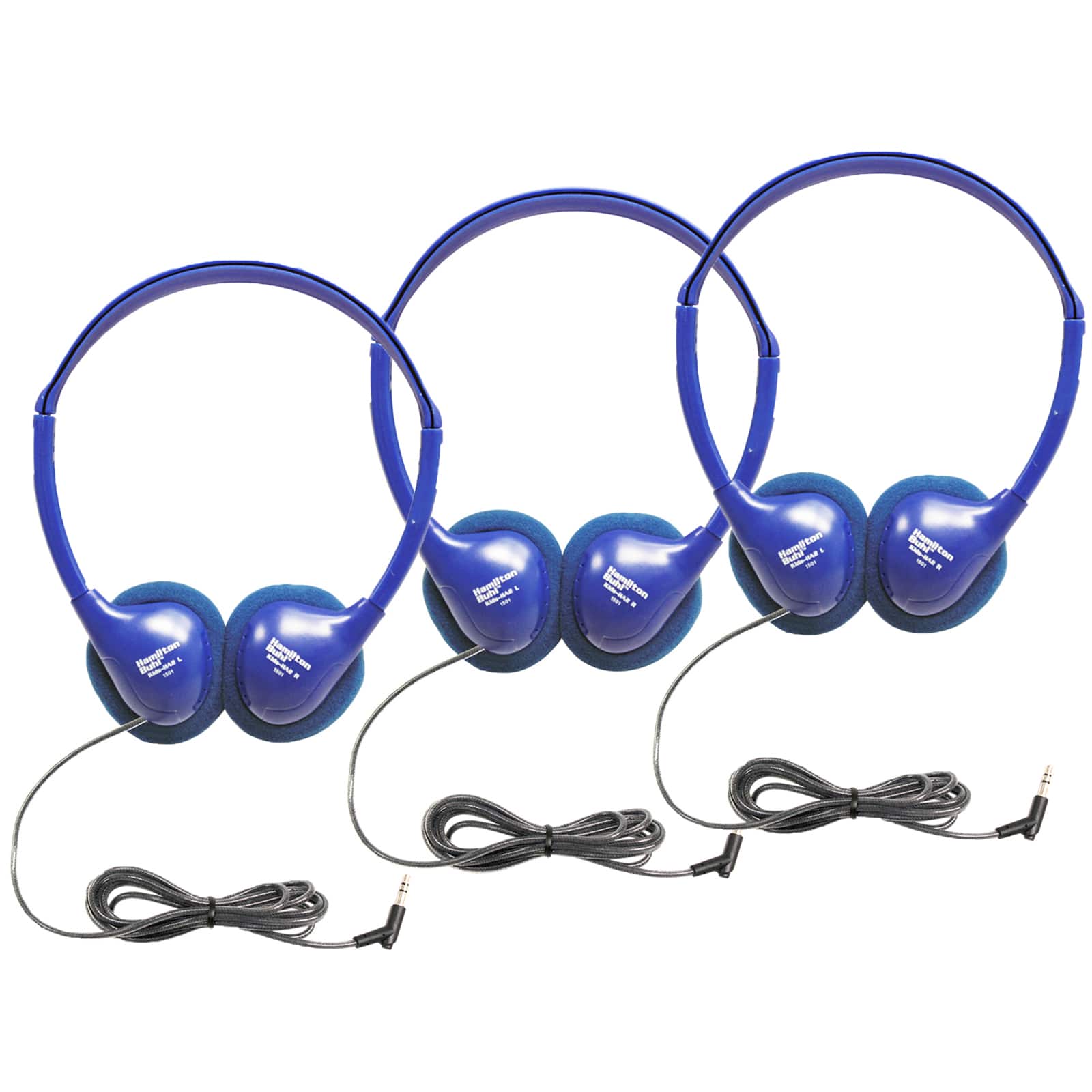 HamiltonBuhl® Kids On-Ear Blue Stereo Headphone, 3ct.