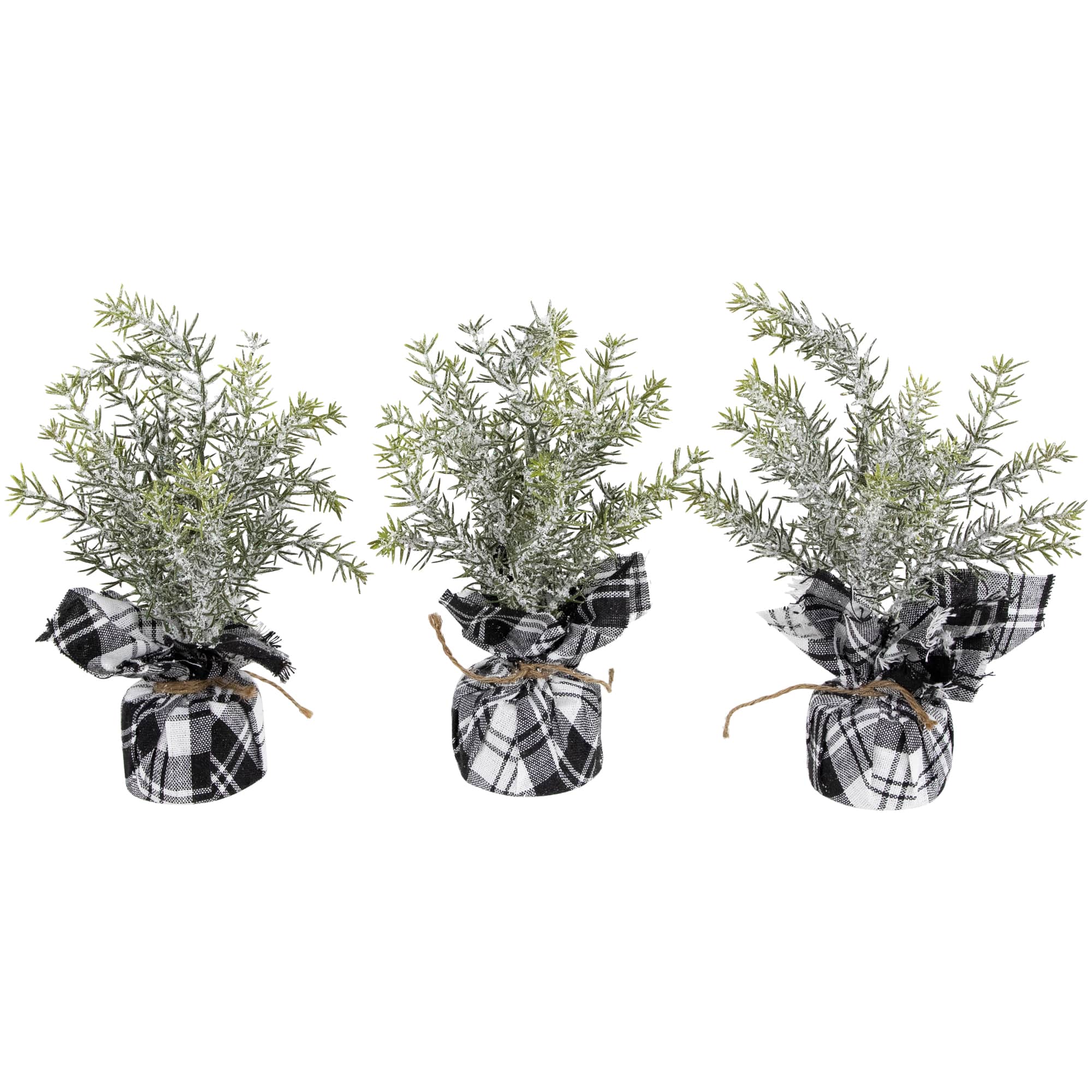 10" Unlit Mini Frosted Pine Artificial Christmas Tree Set
