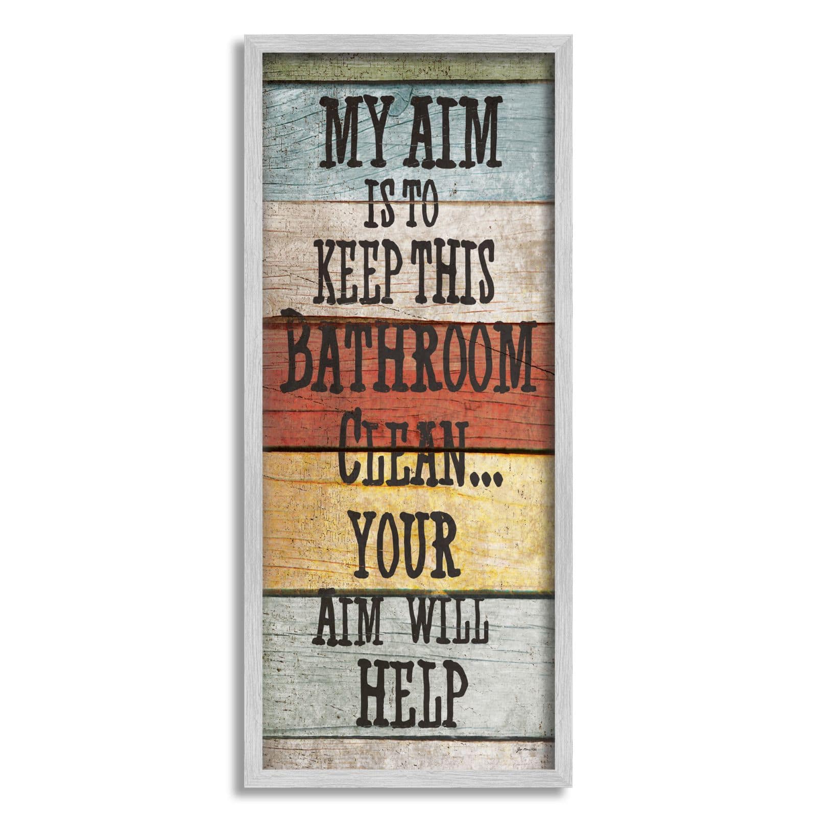Stupell Industries My Aim Is To Keep This Room Clean ' Bathroom Framed Wall Art