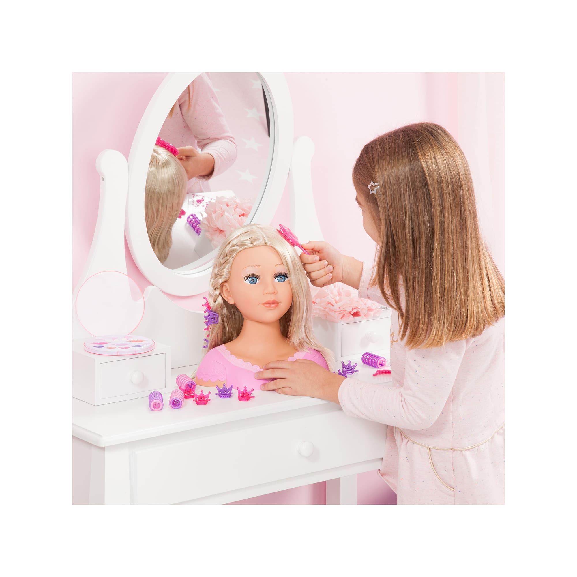 Bayer Design Charlene Super Model Blond Haired Styling Head with Makeup