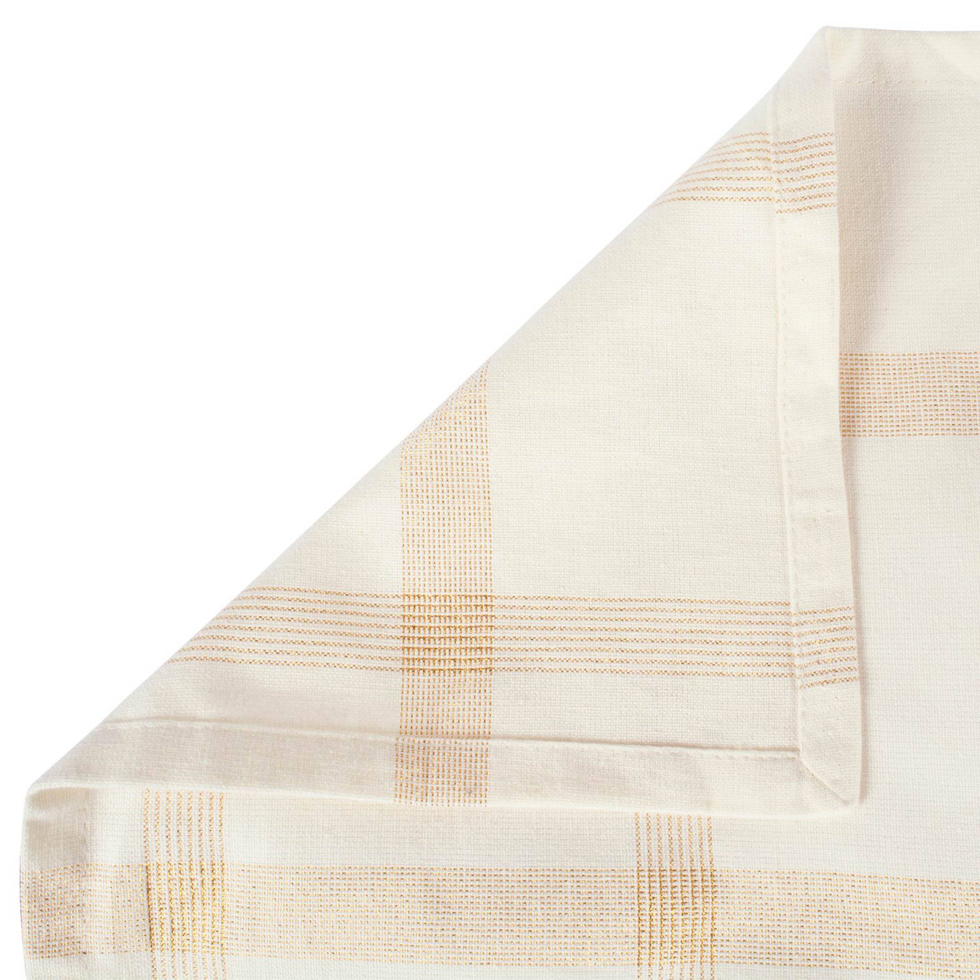 DII® 120" Gold Lurex Plaid Tablecloth