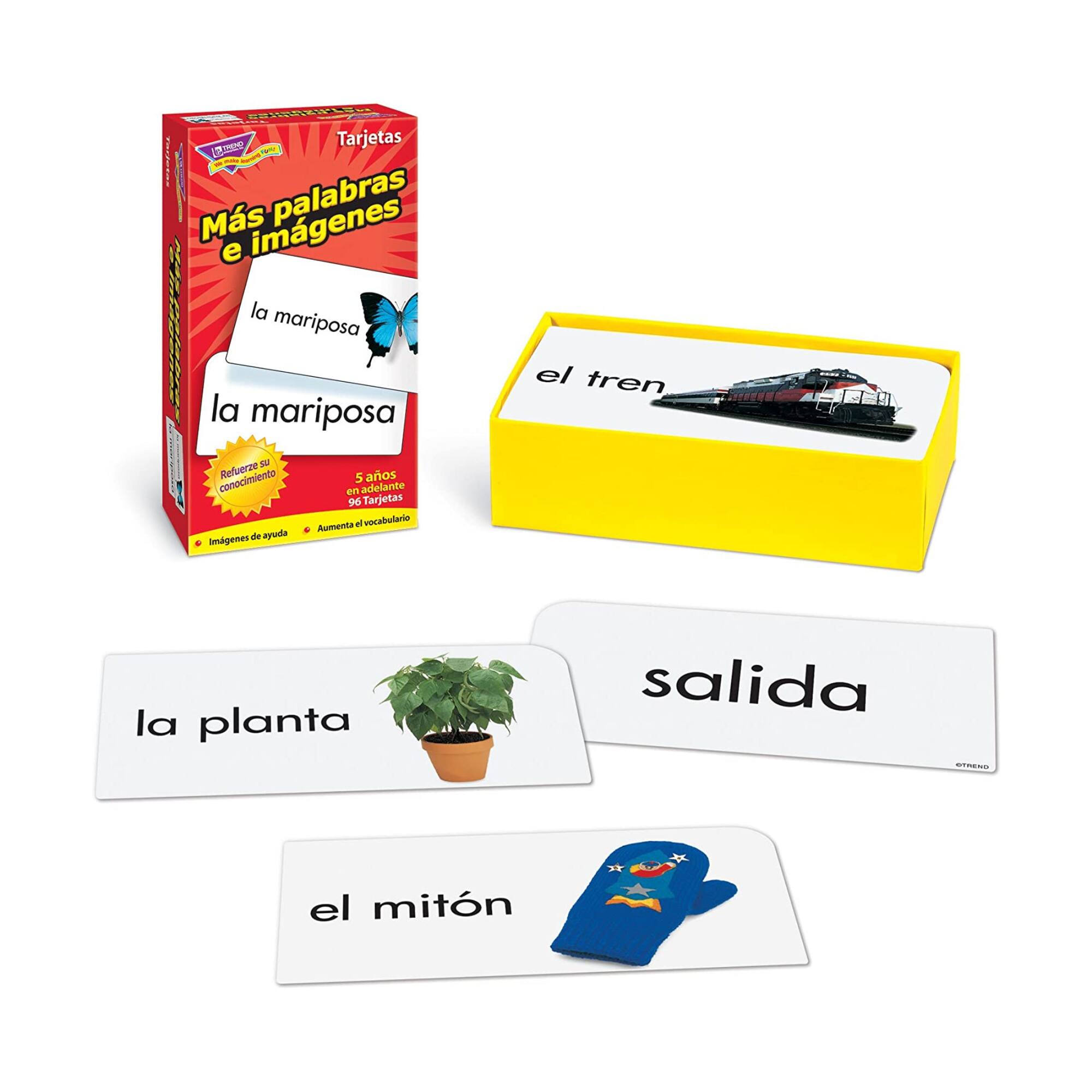 Trend Enterprises® Más palabras e imágenes (SP) Skill Drill Flash Cards