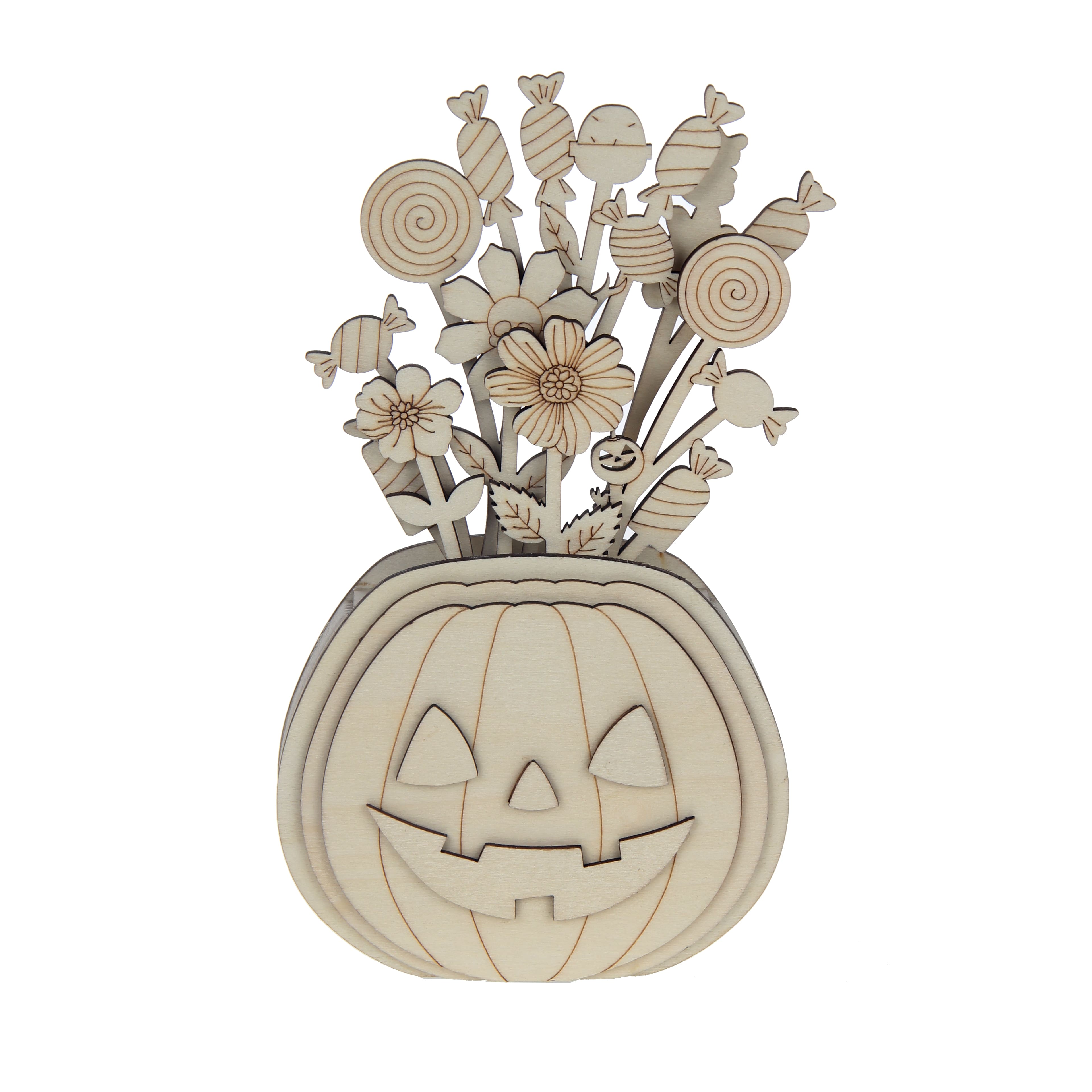 8.75" Jack-o'-Lantern Layered DIY Wood Décor by Make Market®