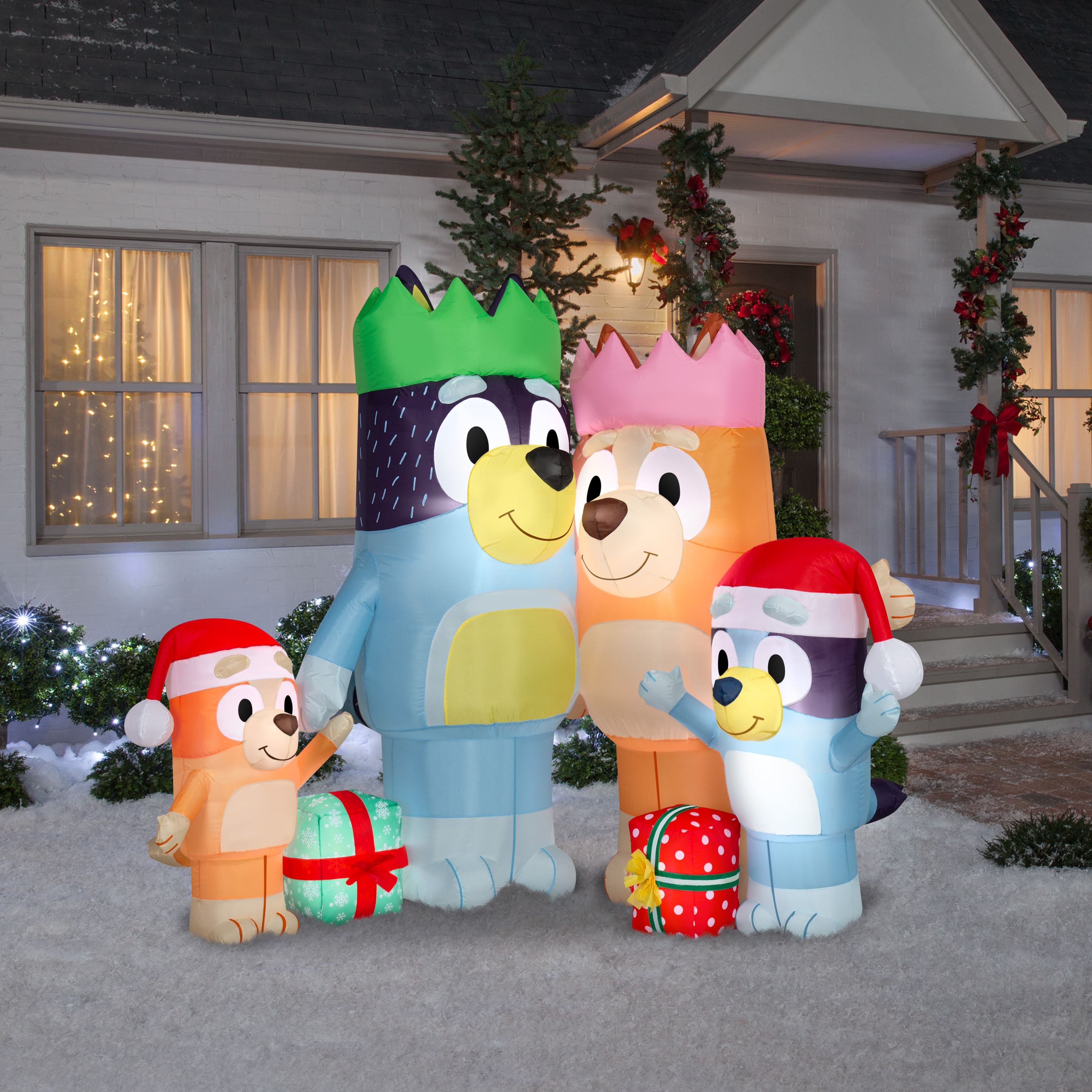 6ft. Airblown® Inflatable Christmas Bluey & Family Scene