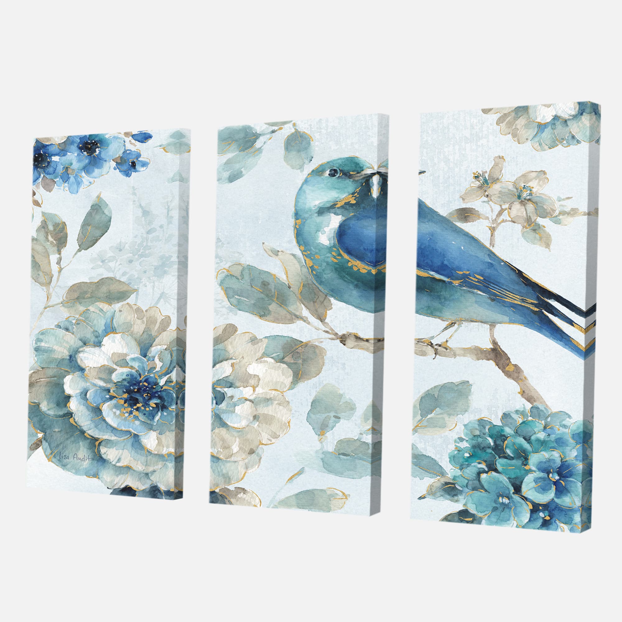 Designart - Indigold Watercolor Lovely bird II