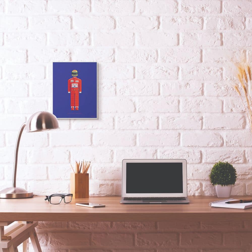 Stupell Industries Ayrton Senna Famous Fashion Design with Gray Frame Wall Accent