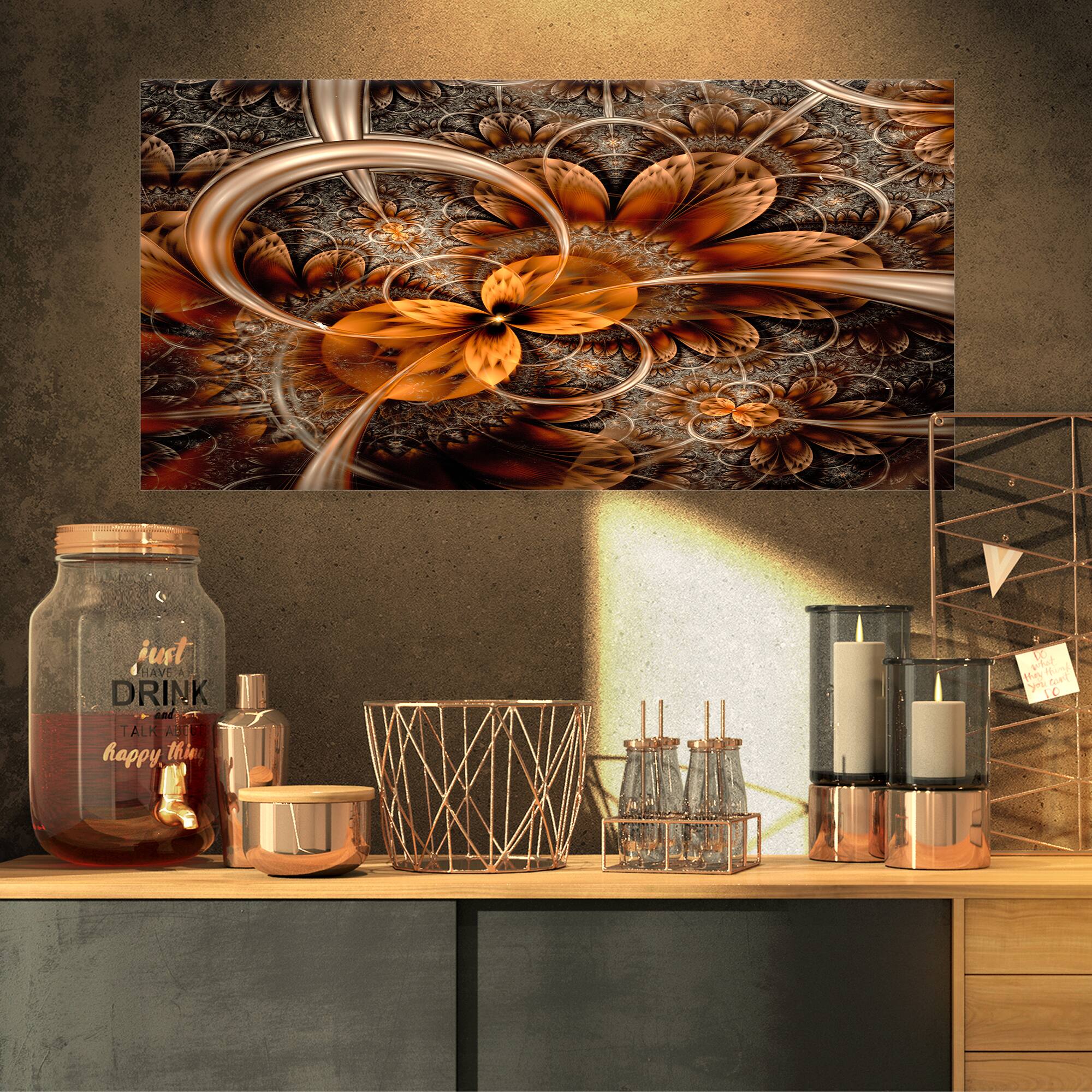 Designart - Dark Fractal Flower