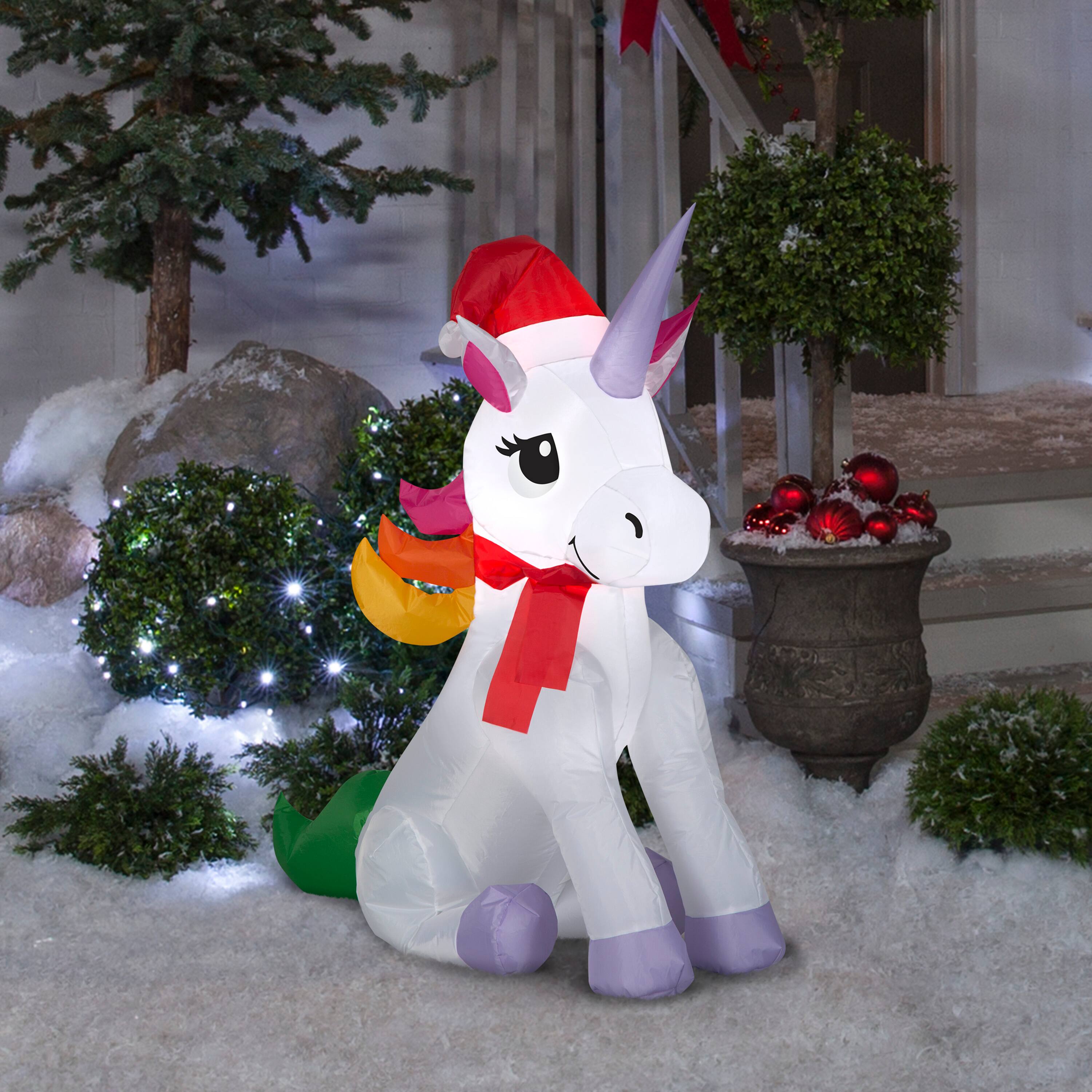 3.5ft. Airblown® Inflatable Rainbow Unicorn