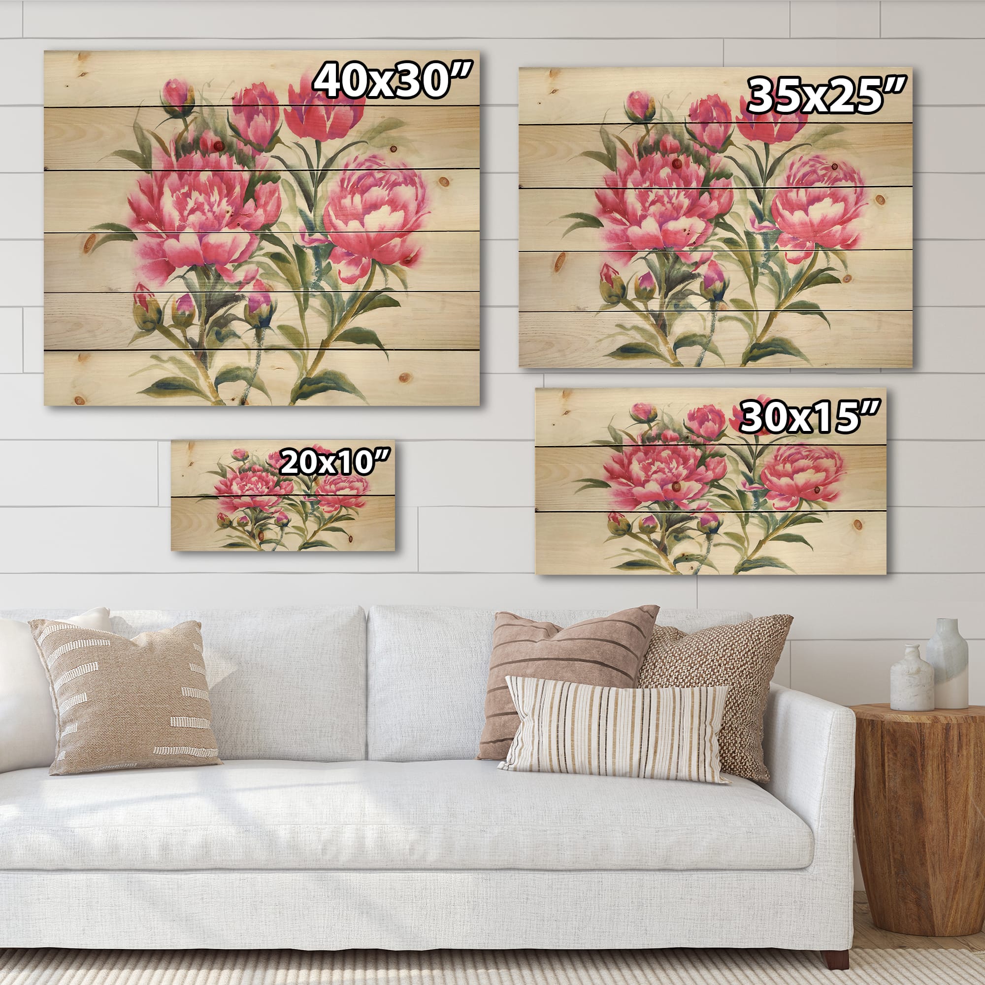 Designart - Purple Peonies Bush I