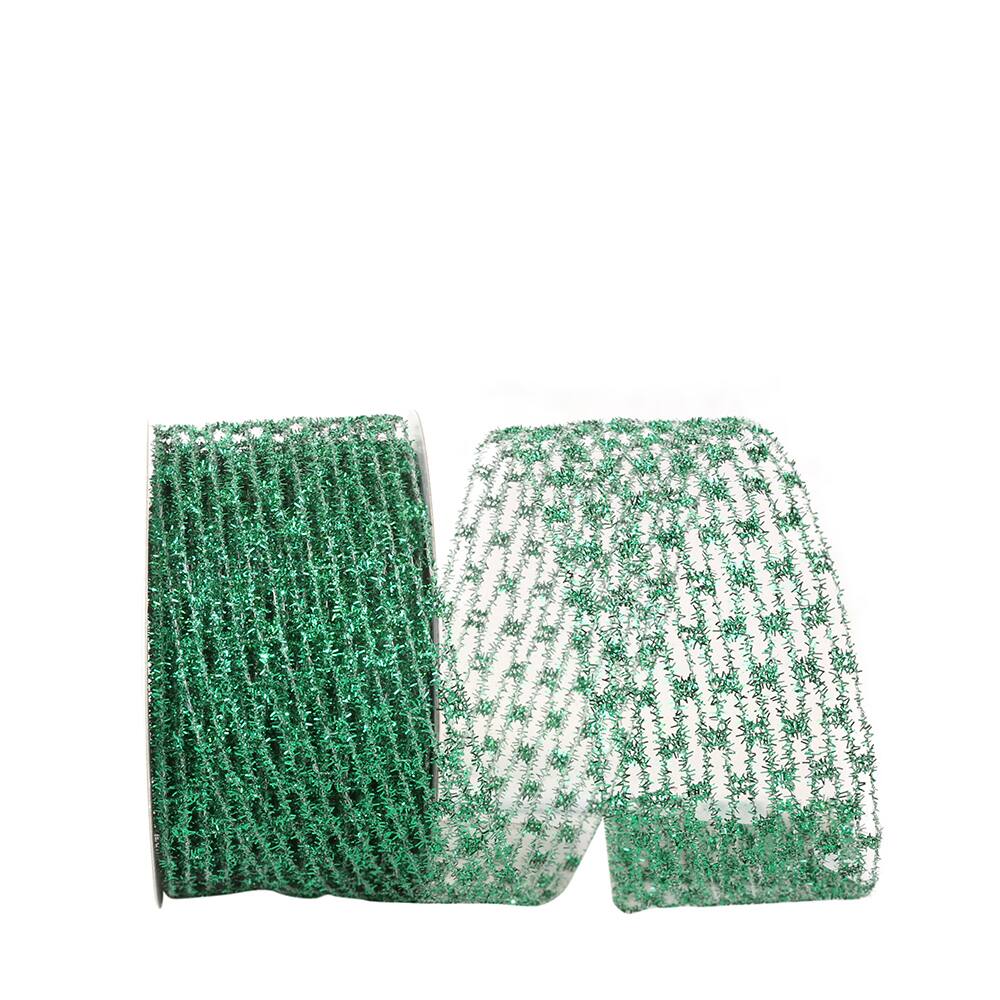 JAM Paper 2.5" x 10yd. Flex Net Stretch Metallic Wired Edge Mesh Ribbon