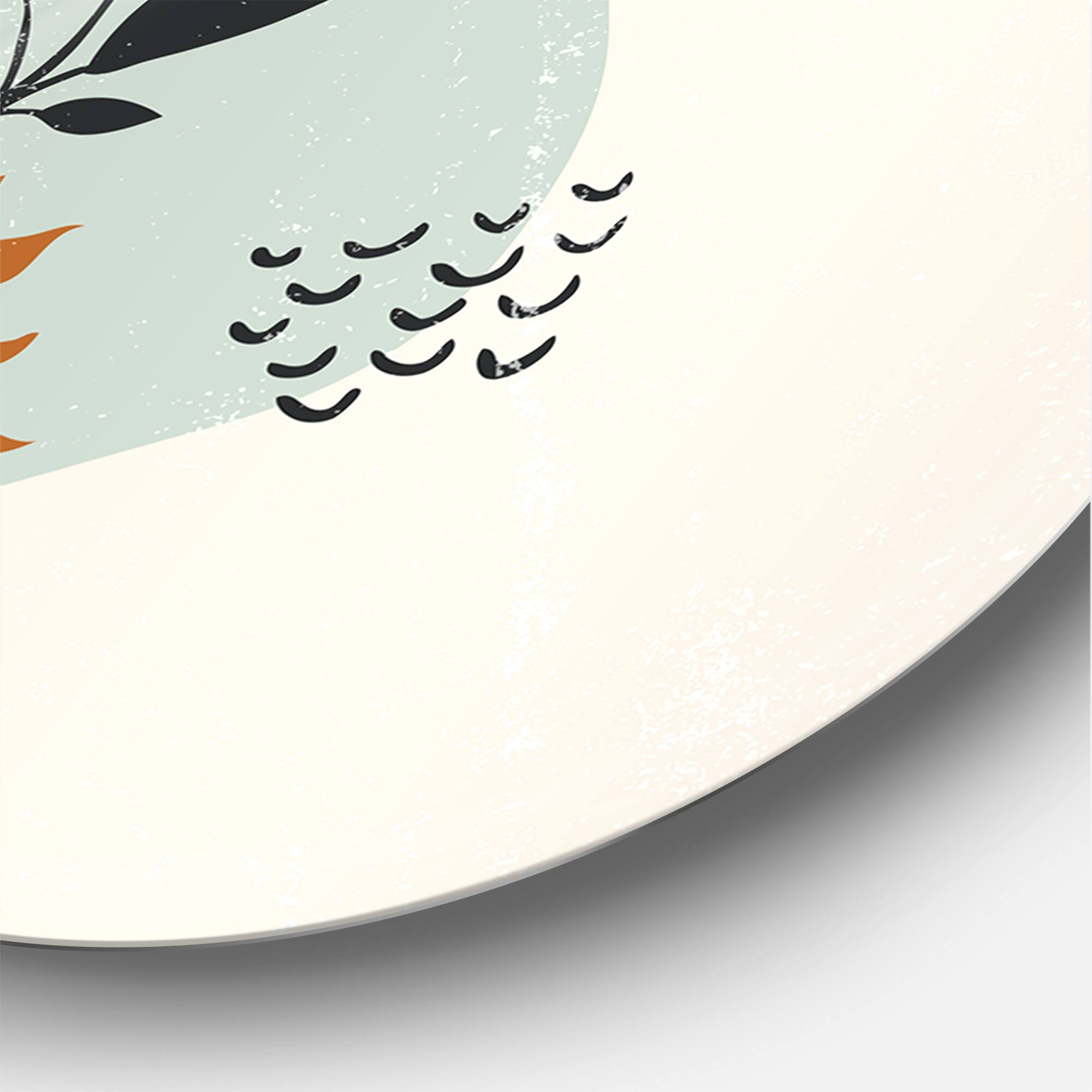 Designart - Abstract Sun & Moon With Minimal Plants