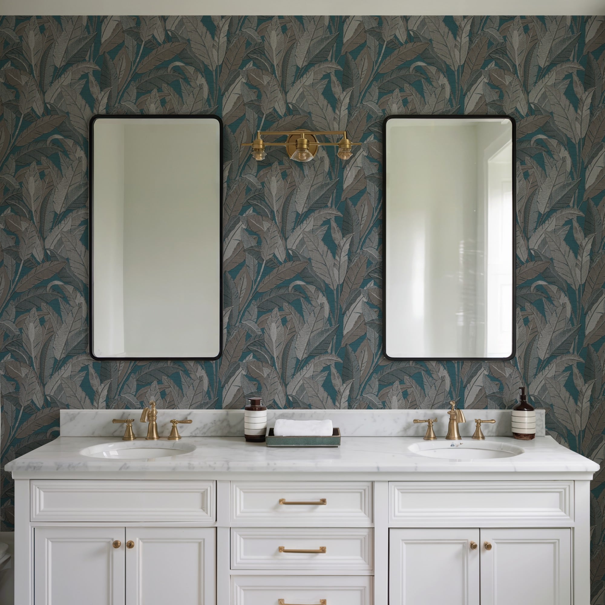 Designs Direct Embroidered Tropical Foliage Wallpaper