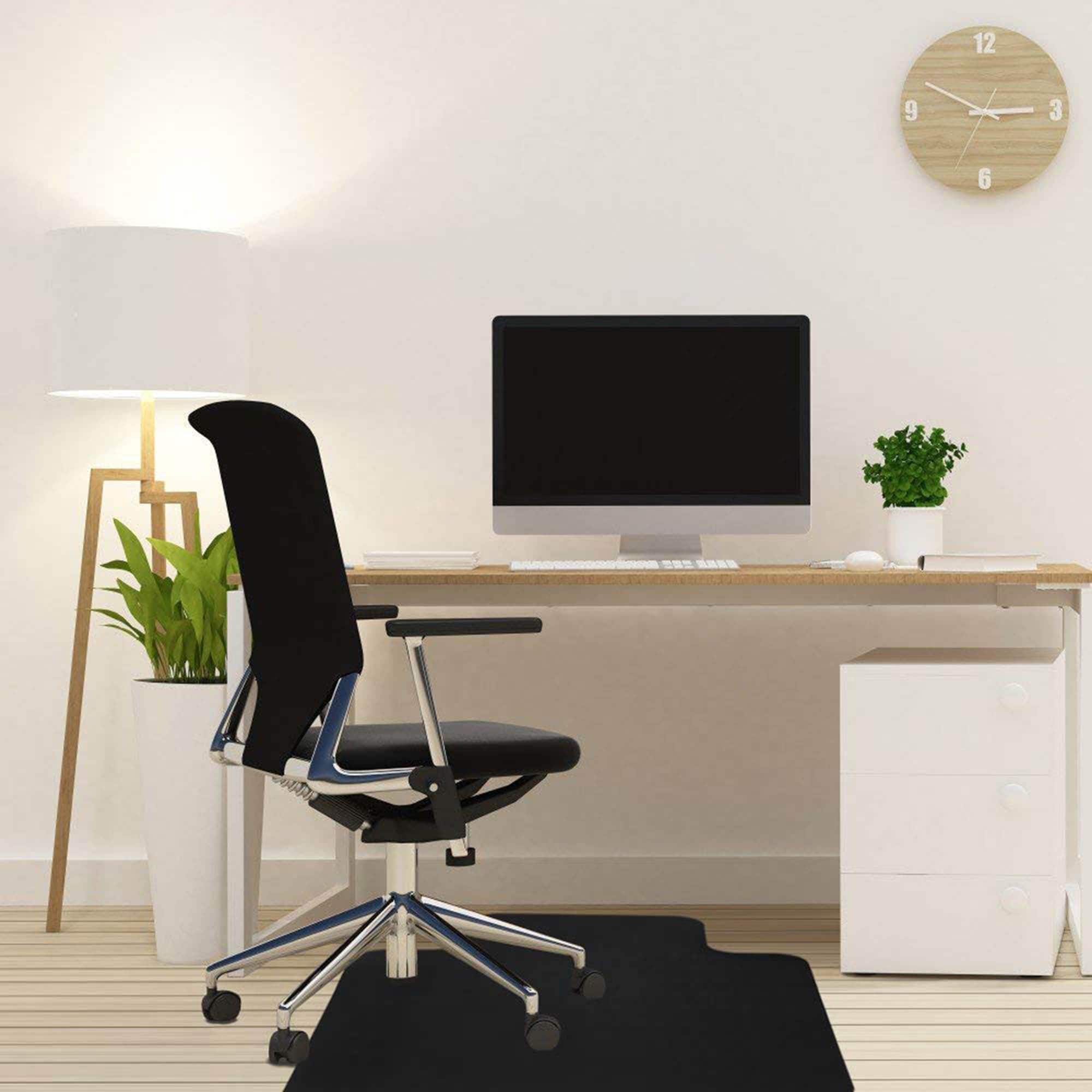 Mind Reader Black Office Chair Mat for Hardwood Floors
