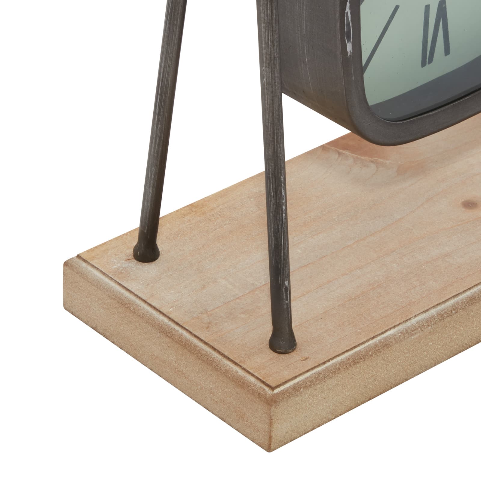 12" Gray Wood Farmhouse Swing Clock