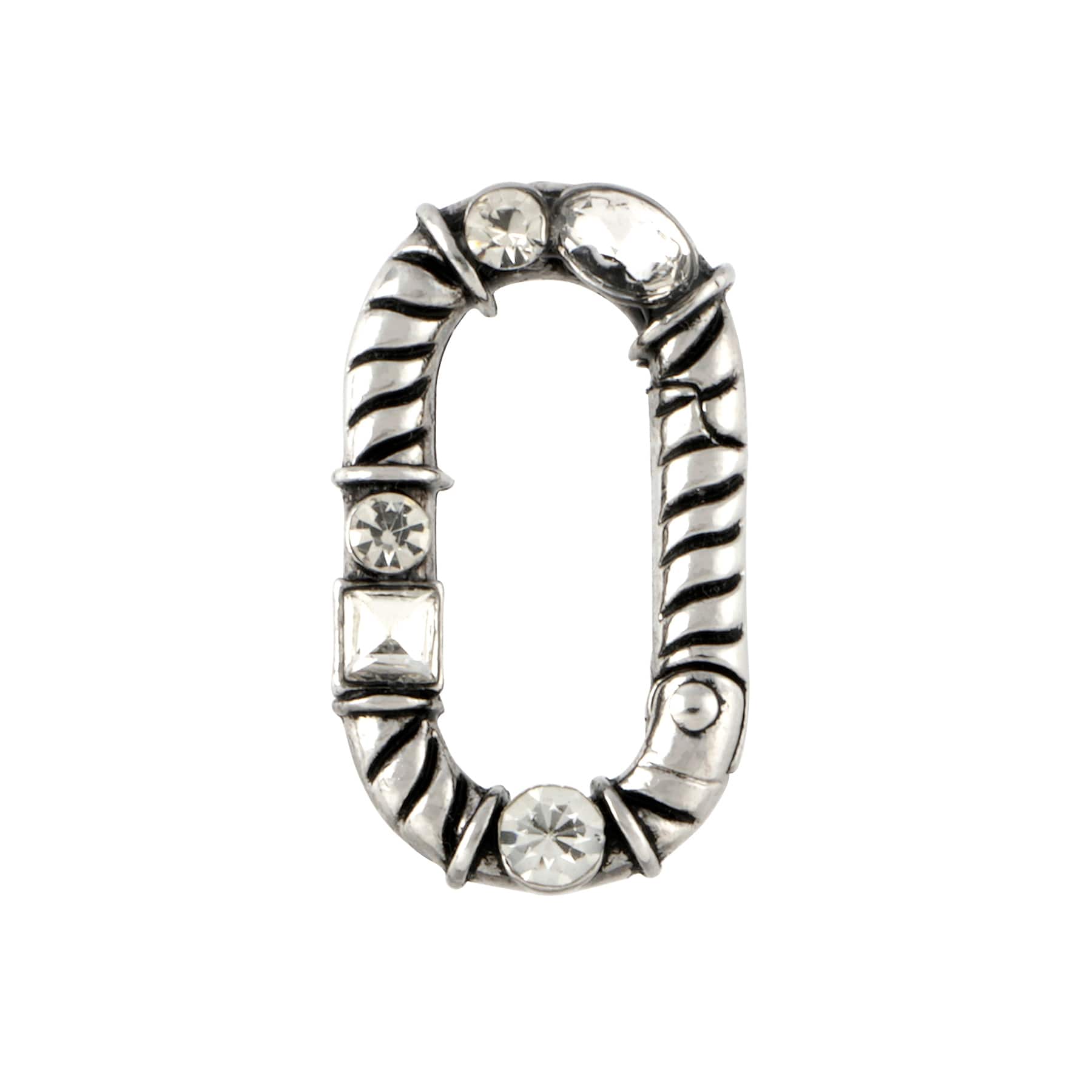 Rhodium & Crystal Oval Charm Connector by Bead Landing™