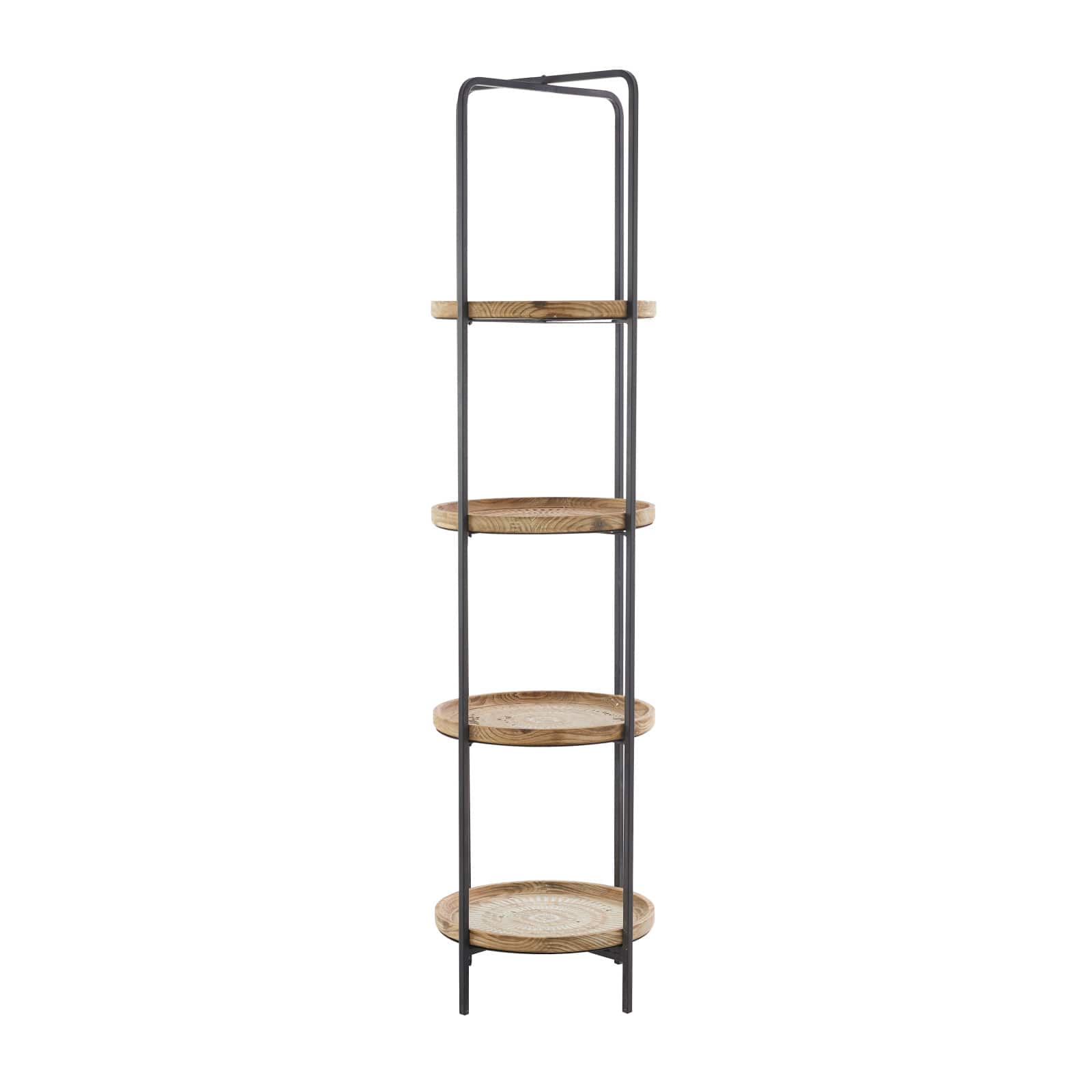 Brown Wood Traditional Shelving Unit 64" x 17" x 17"