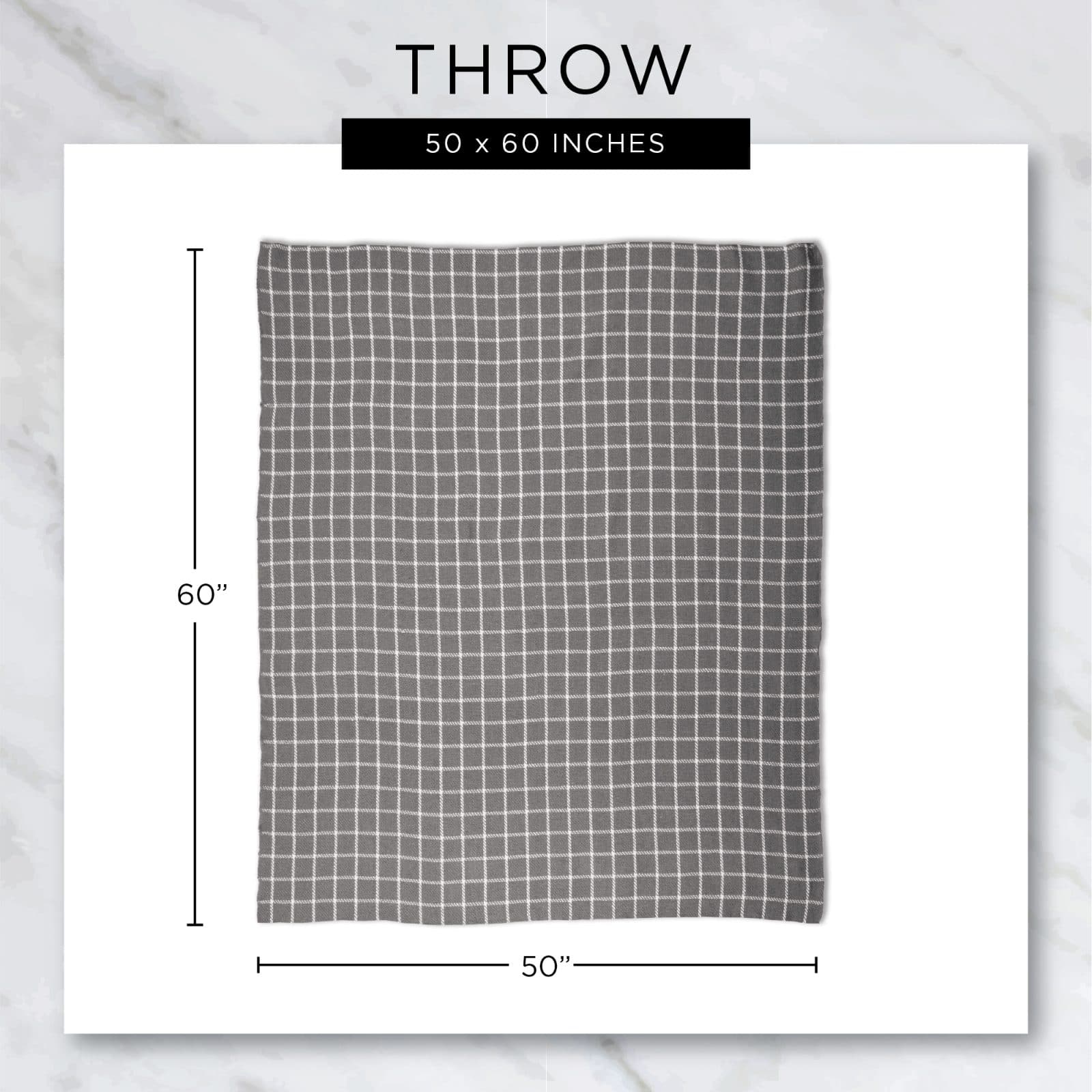 DII® French Blue Farmhouse Plush Plaid Throw