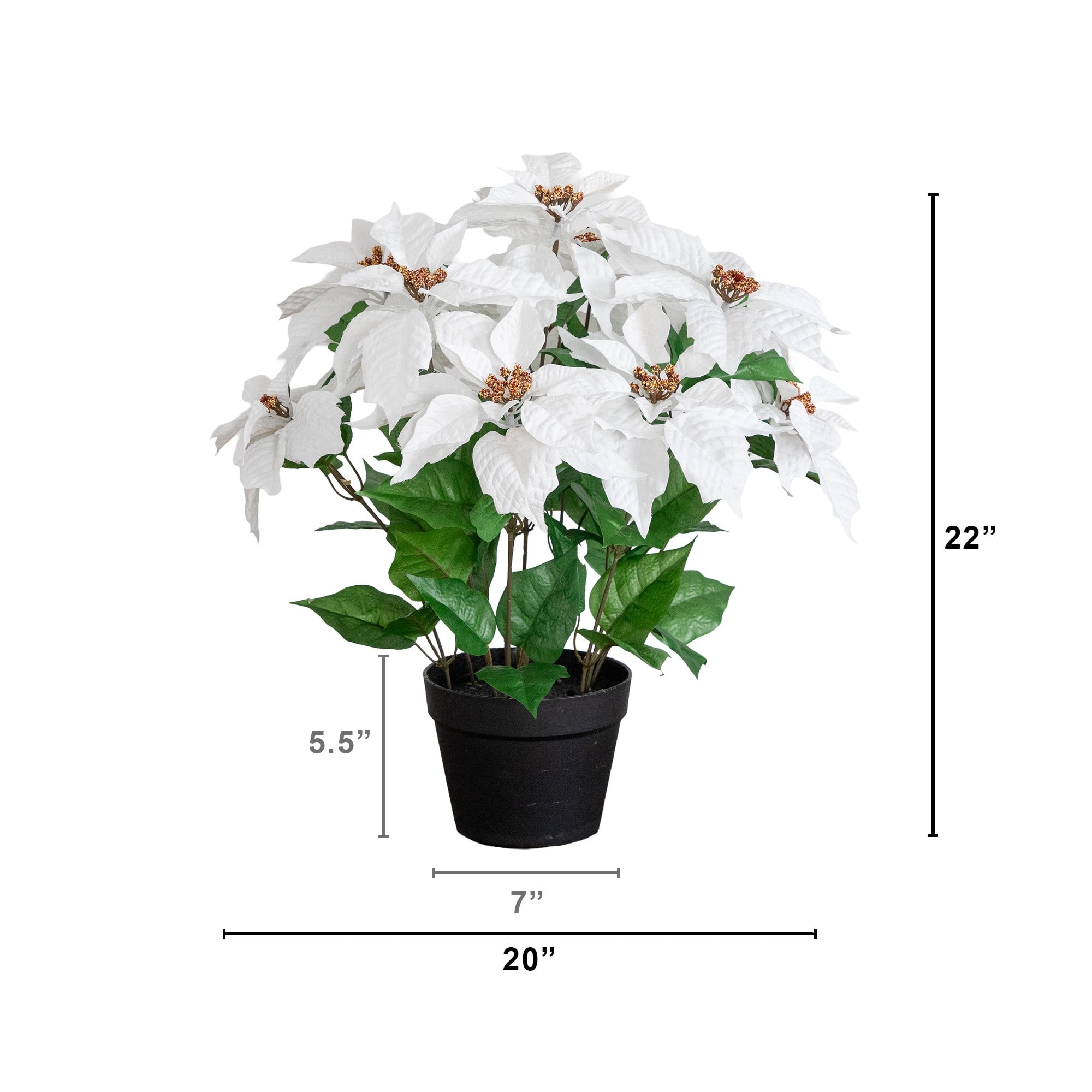 Nearly Natural 22" Artificial Potted Poinsettia Plant