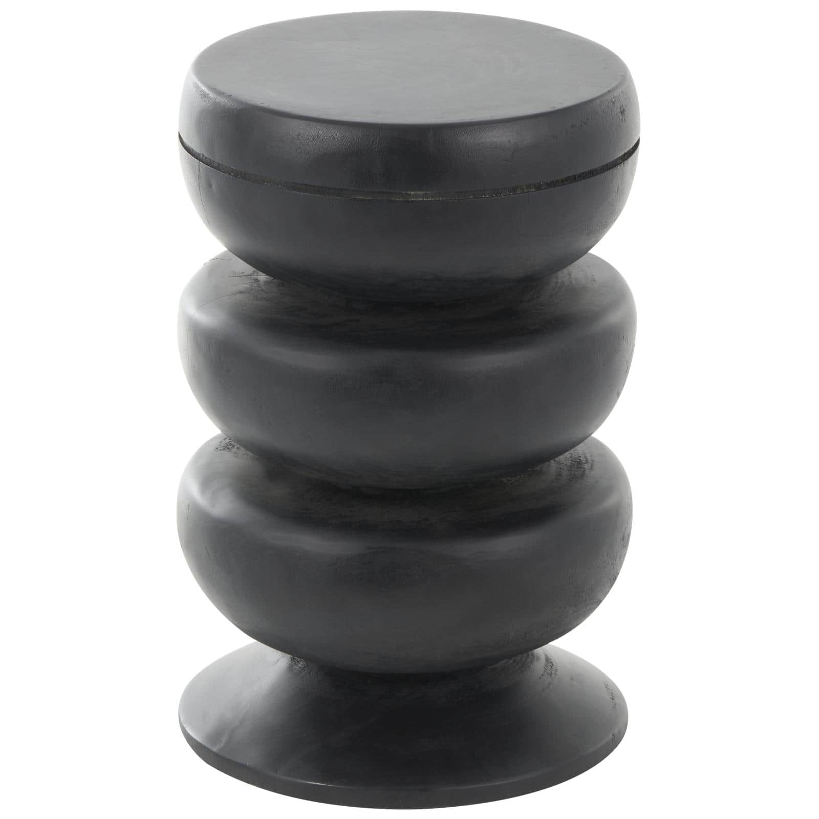 18" Black Wood Handmade Bubble Inspired Accent Table