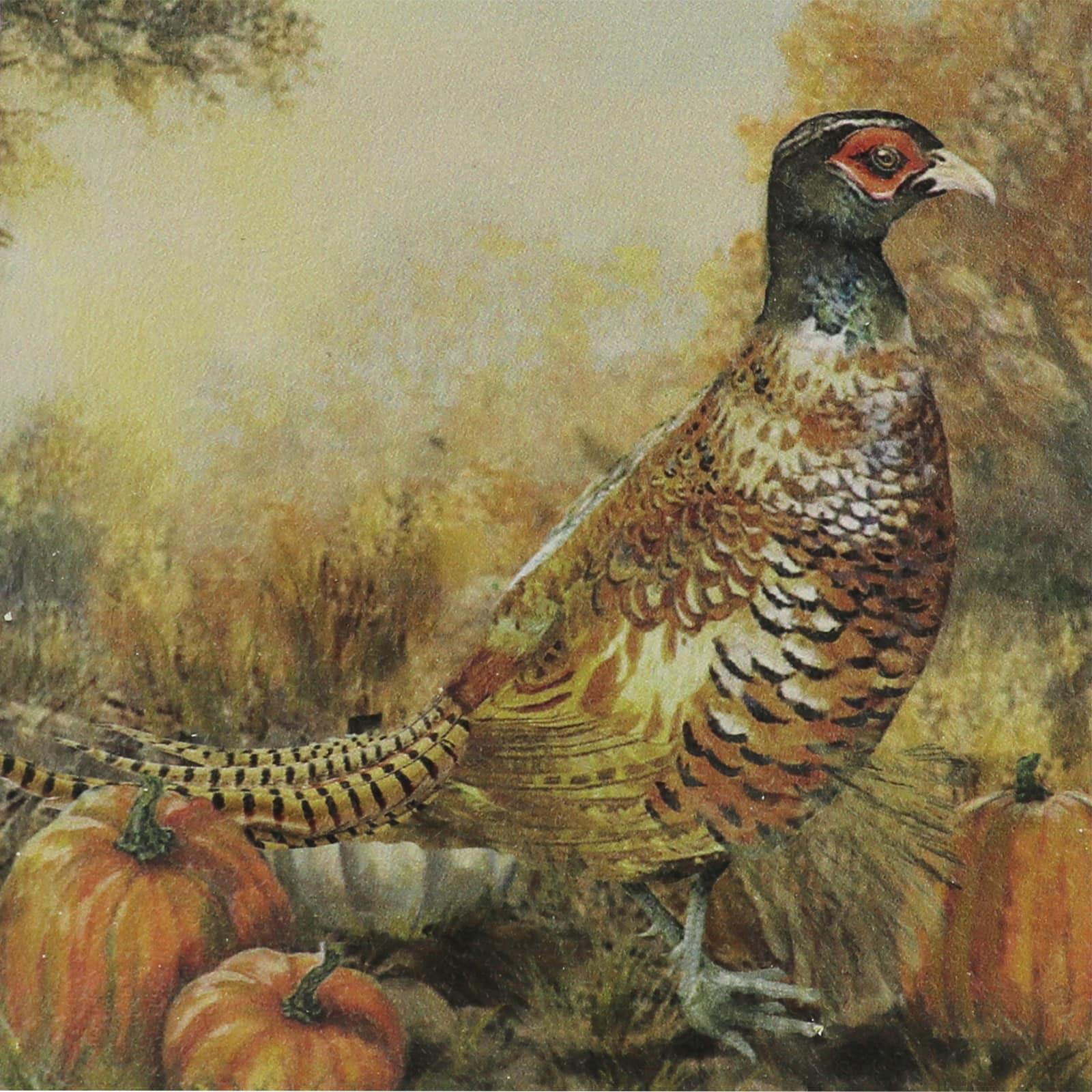 9" Phesant with Pumpkins Block Tabletop Décor by Ashland®