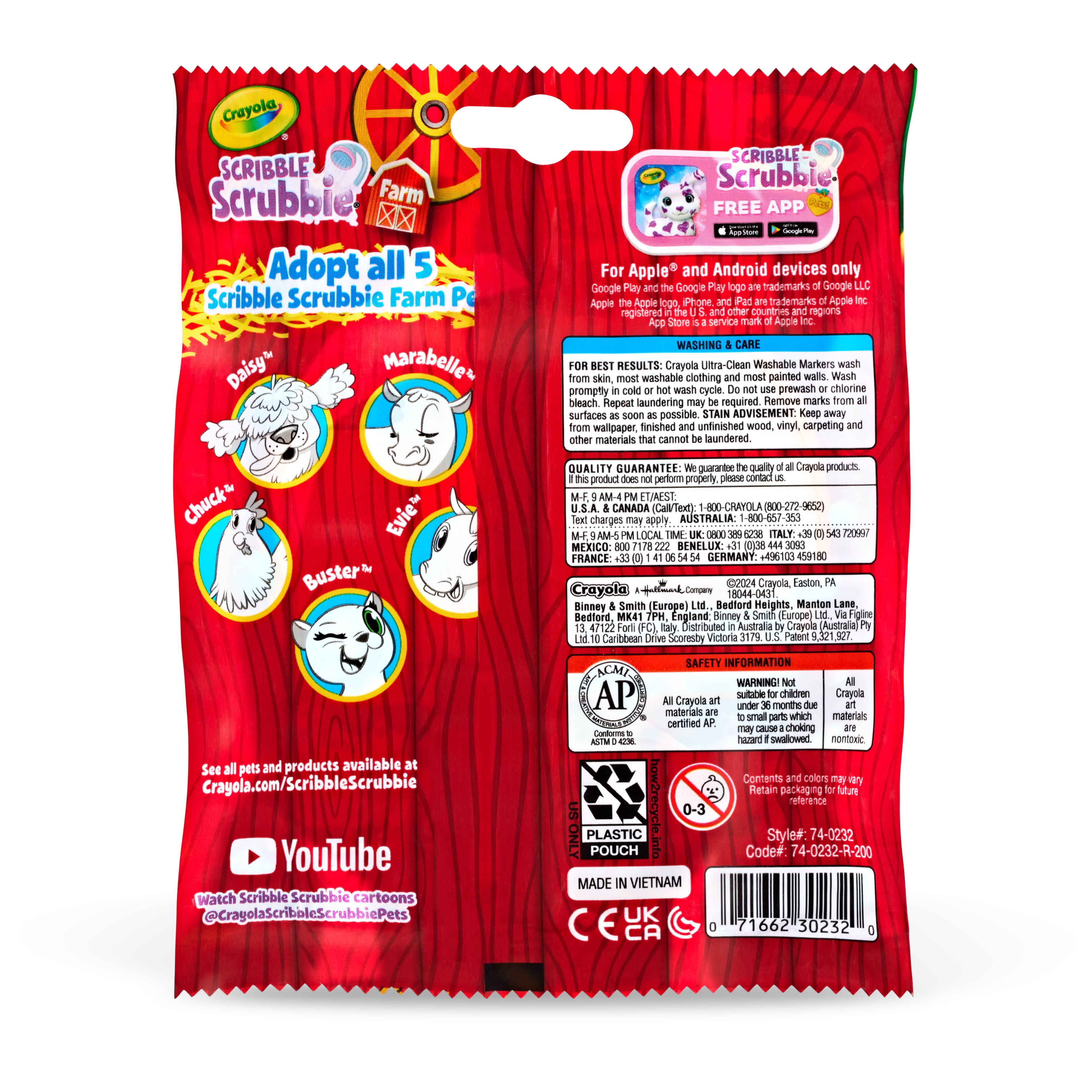 Crayola® Scribble Scrubbie® Farm Animal Blind Pack