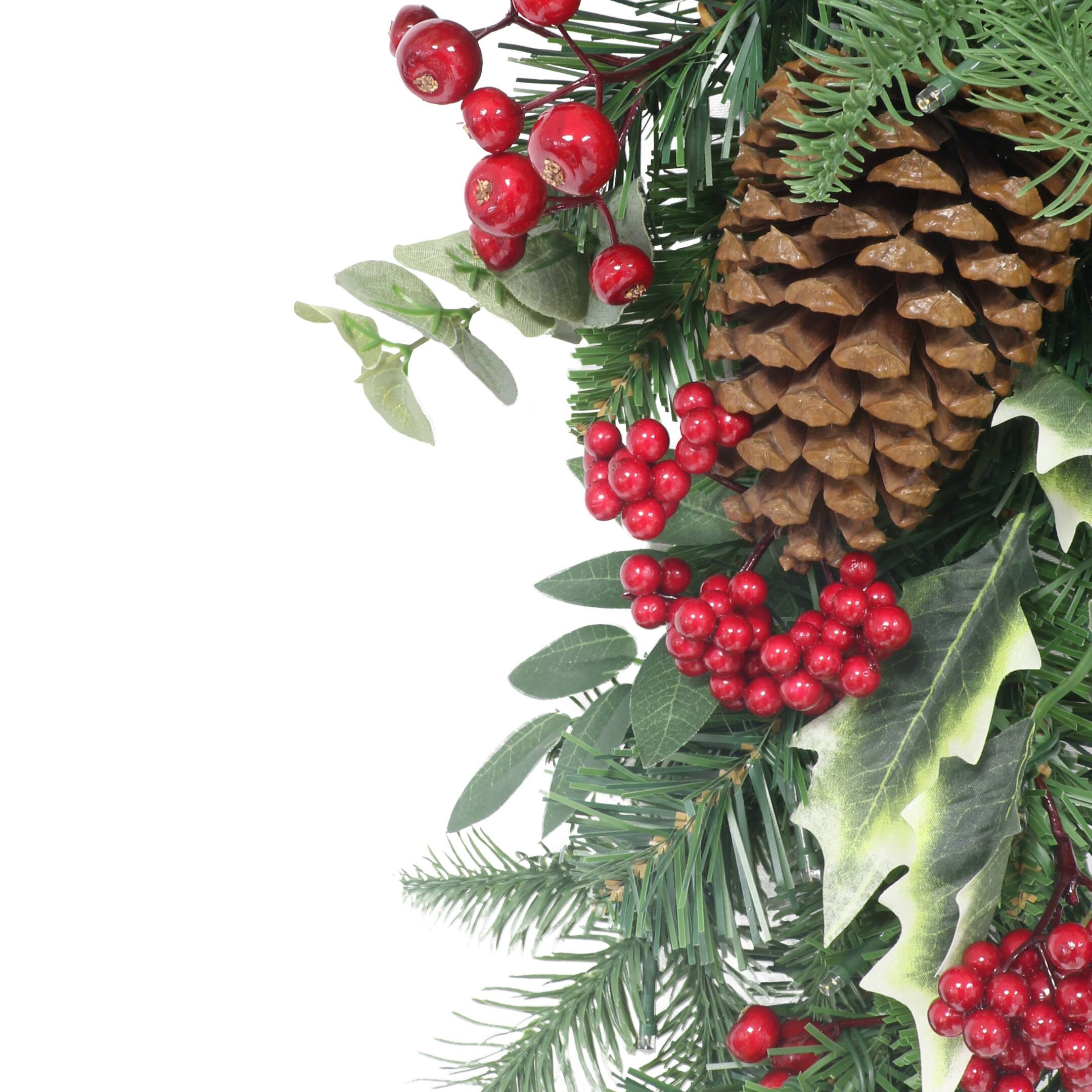 6ft. Green Battery-Operated Pre-Lit Decorated Artificial Garland