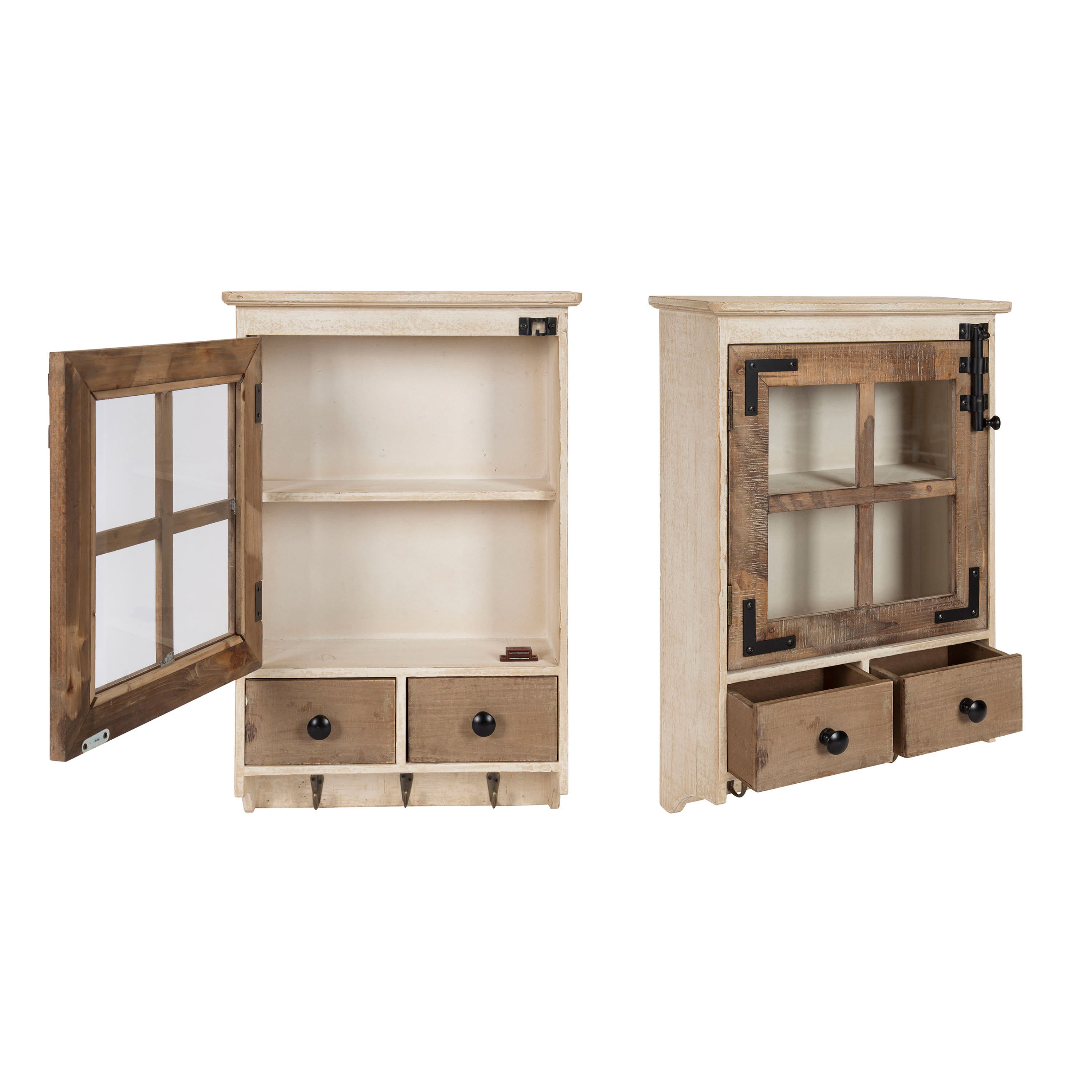 Kate and Laurel Hutchins Decorative 2 Drawer Wood Wall Cabinet