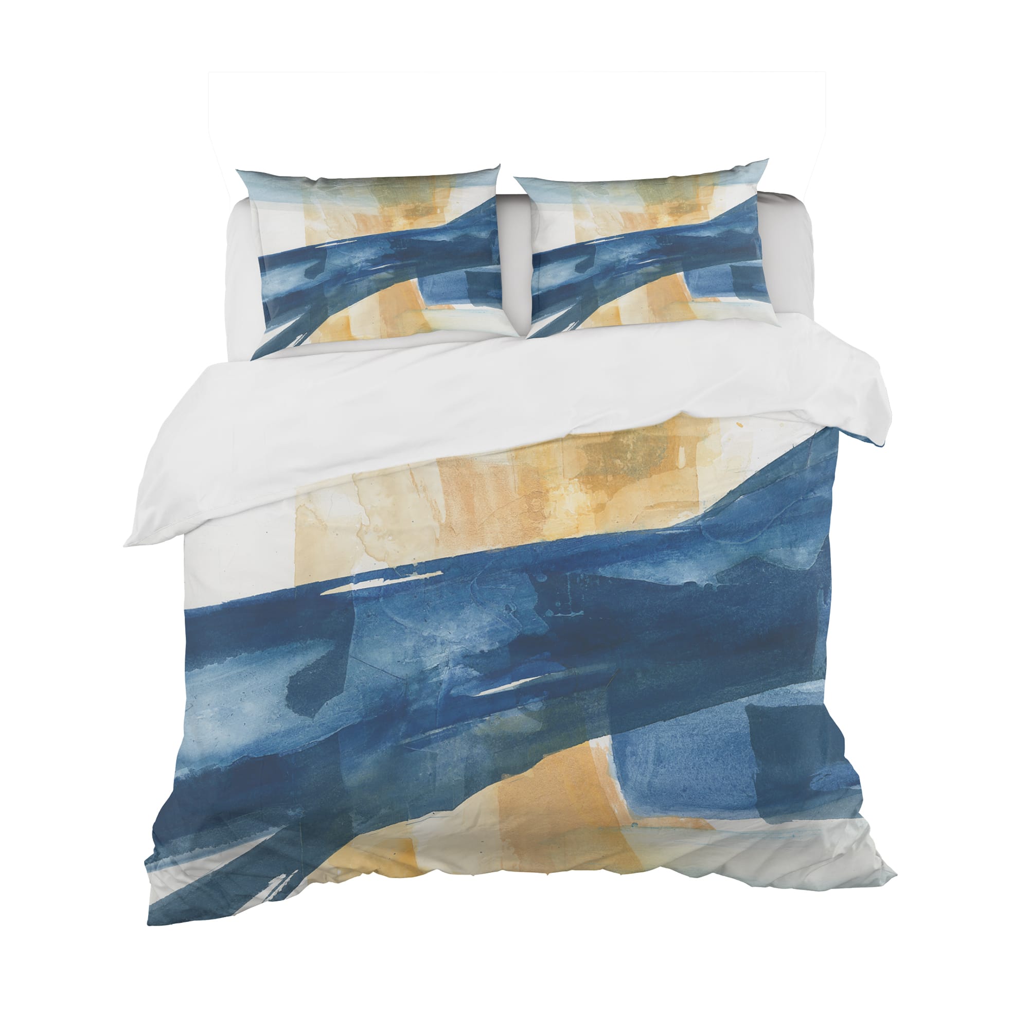 Designart 'Indigo Panel III' Geometric Bedding Set - Duvet Cover & Shams