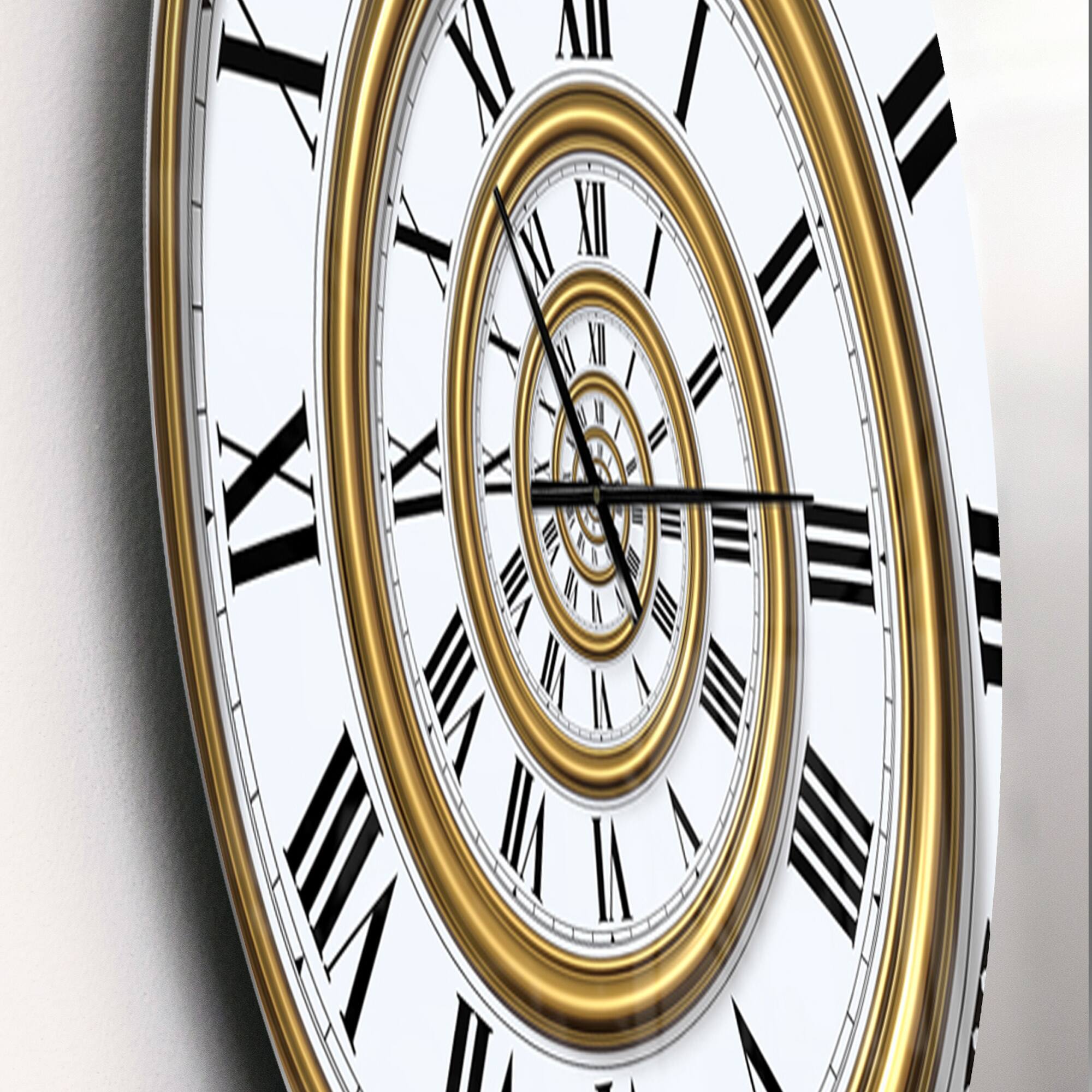 Designart 'Time Spiral In Antique Style Modern Wall Clock