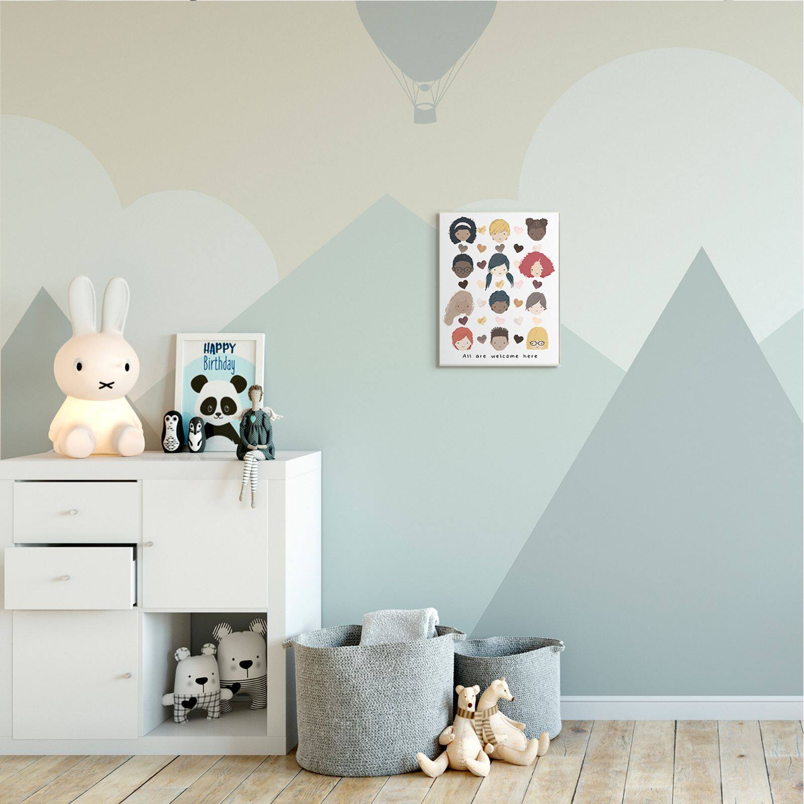 Stupell Industries All Welcome Here Child Portraits Wall Art