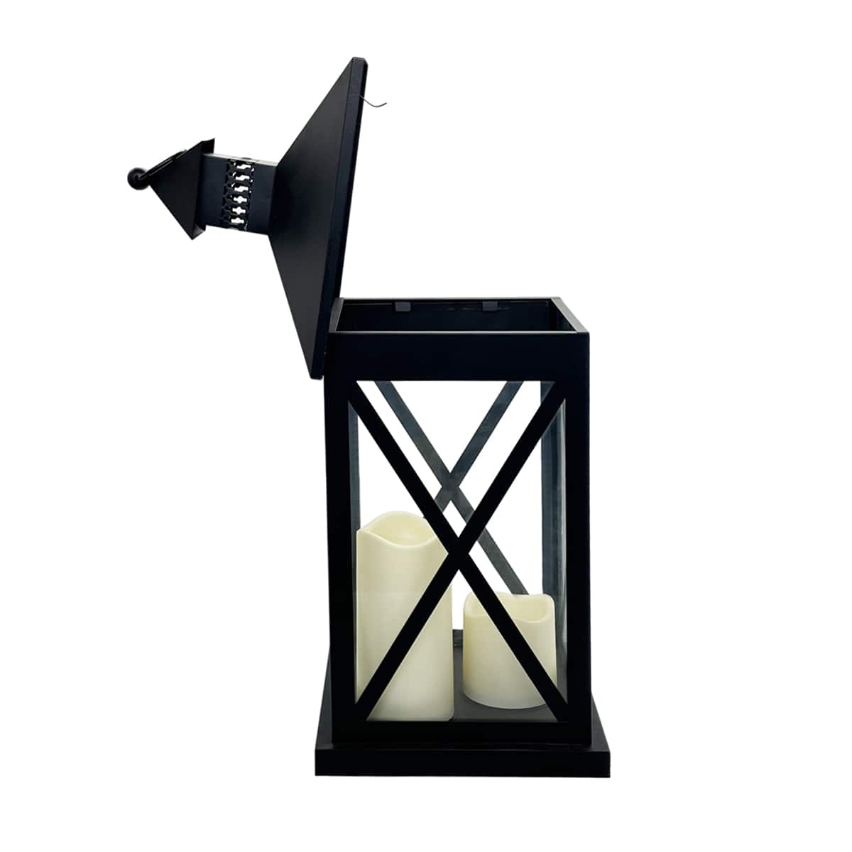 19" Black Lantern with 3 LED Candles by Ashland®