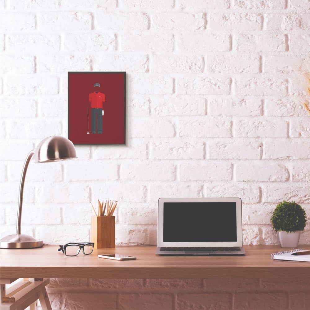 Stupell Industries Tiger Woods Fashion Design Wall Accent with Black Frame