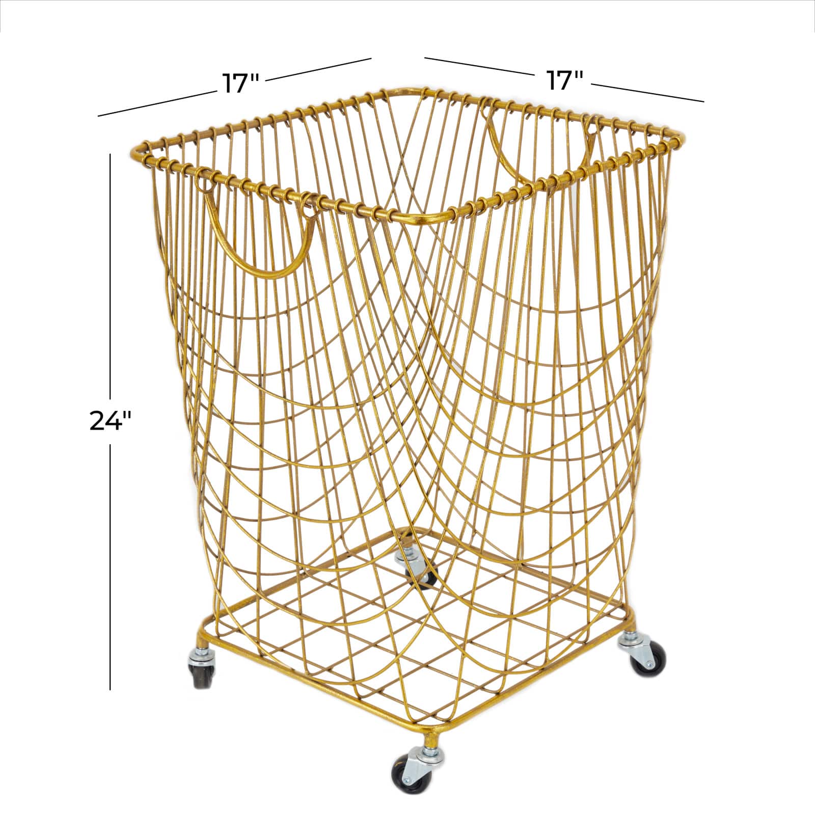 Gold Iron Glam Storage Cart, 24" x 16" x 17"