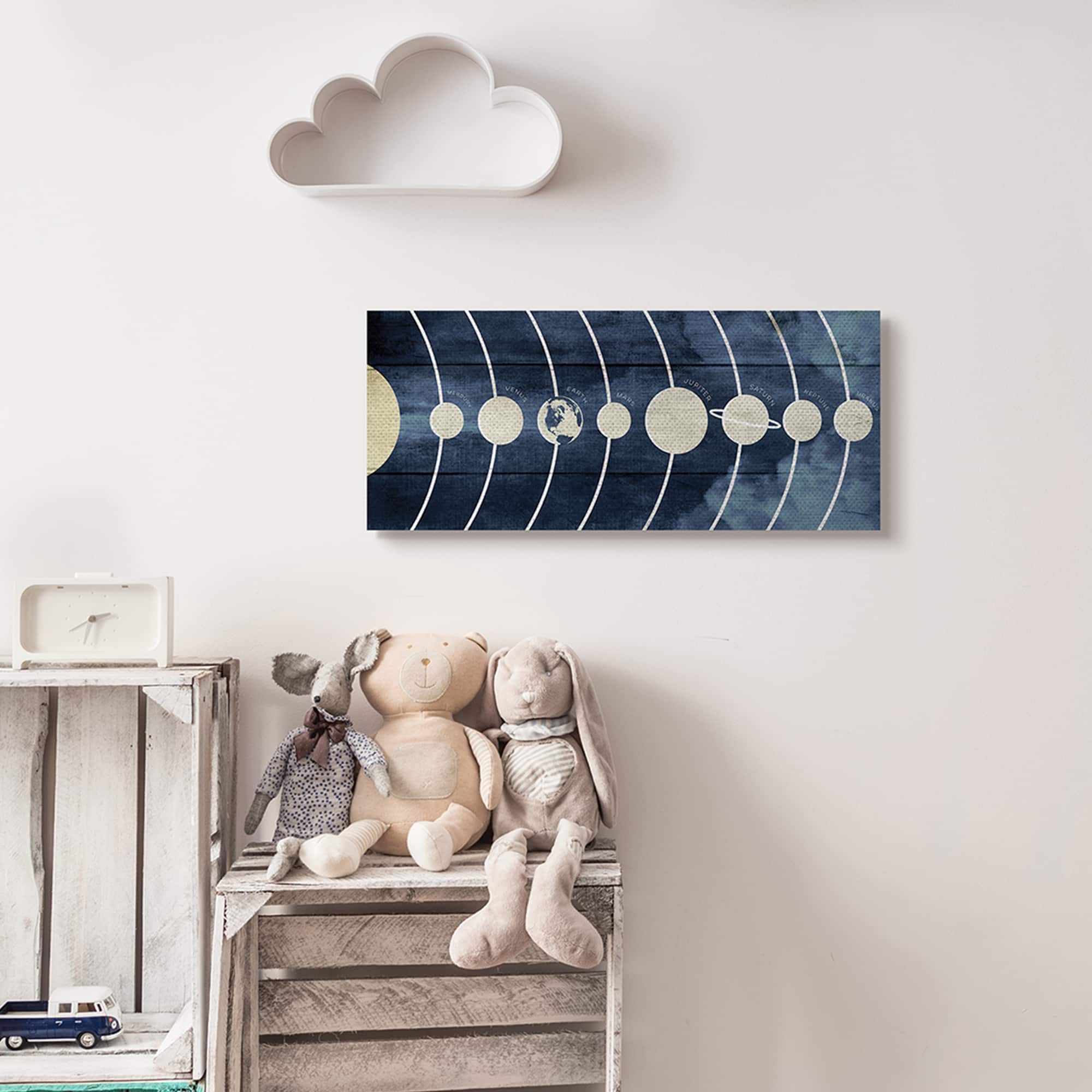 Stupell Industries Diagram of Solar System Rustic Earth Sun Mars Canvas Wall Art